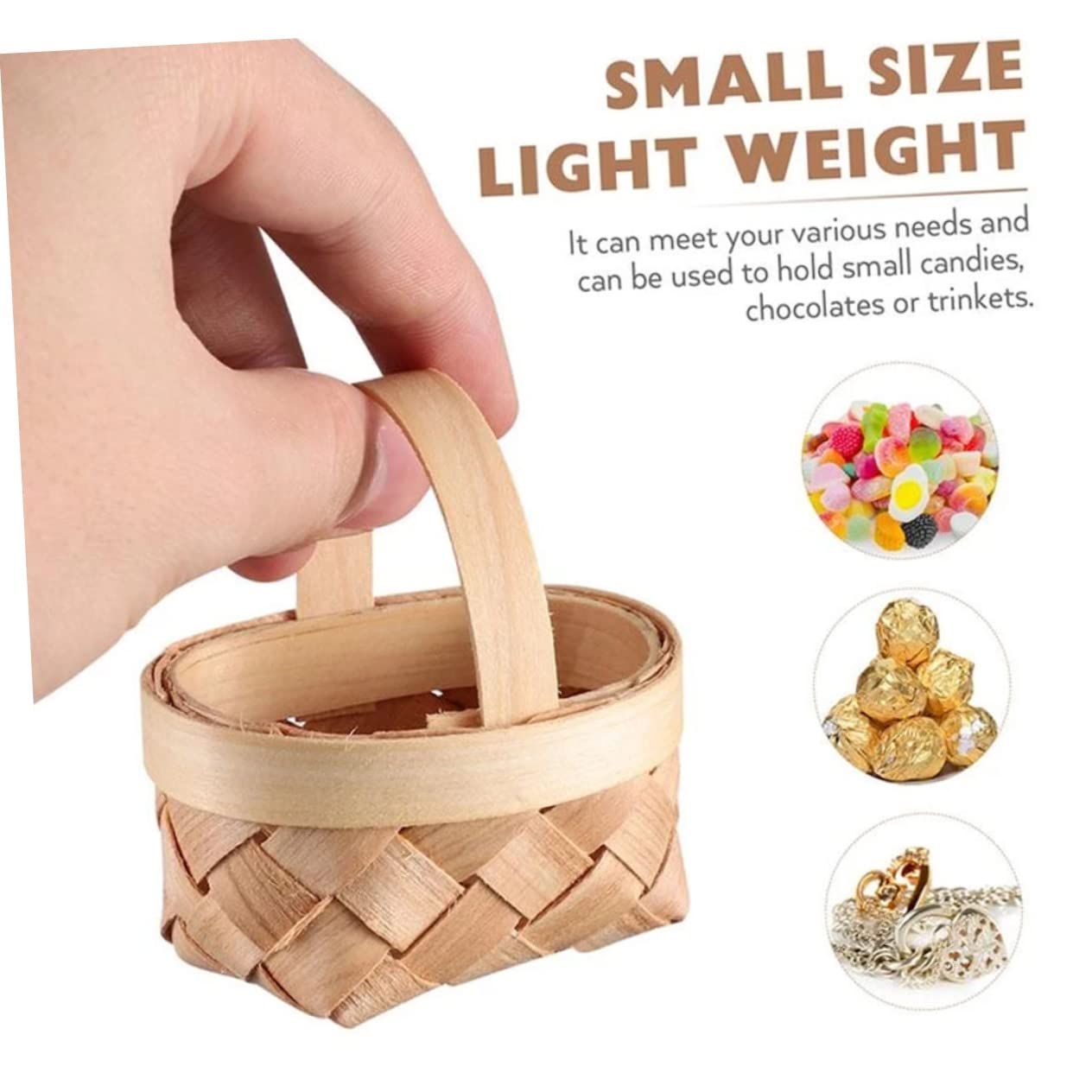 12pcs Mini Basket Mini Picnic Baskets Mini Accessories Mini Willow Baskets Woven Baskets Party Favor Household Candy Basket โ image 5