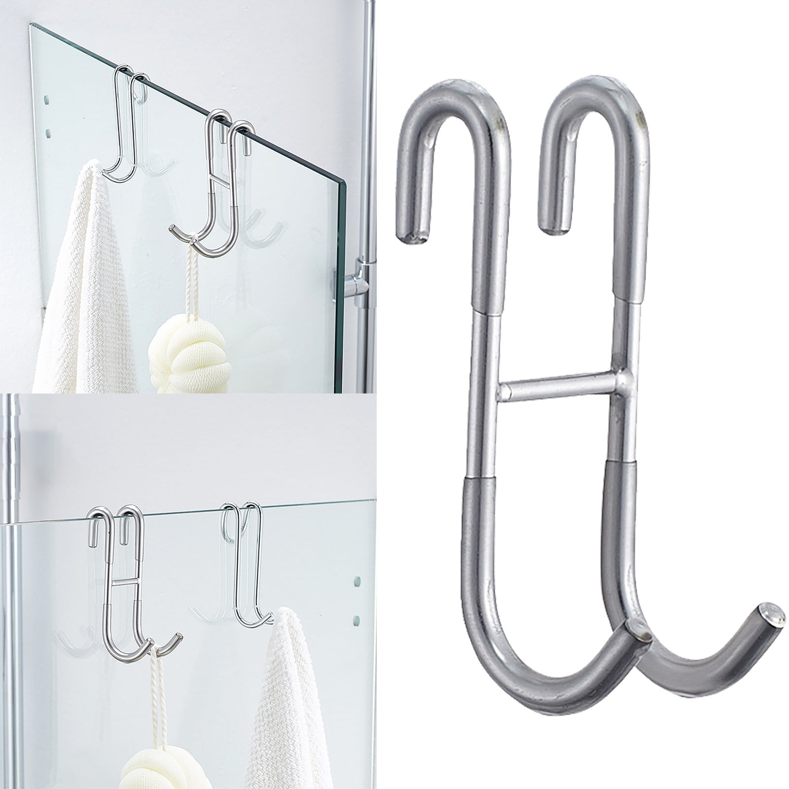 1 Pack Over The Door Hooks, Hangers Hooks with Rubber Prevent Scratches Heavy Duty Organizer for Living Room, Bathroom, Transparent — image 2