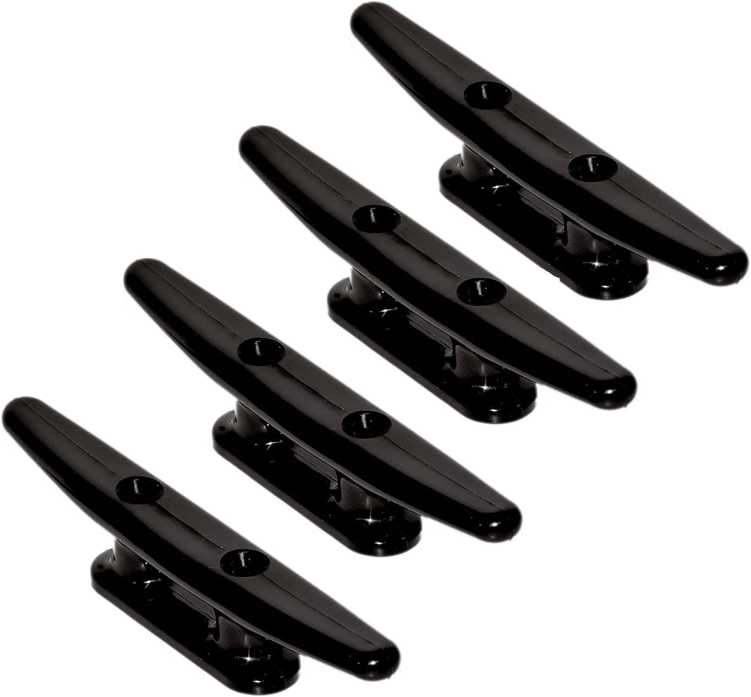 4 Pack Boat Cleat Black Nylon Dock Kayak Cleat,4/6/8 inch with Fasteners — image 4
