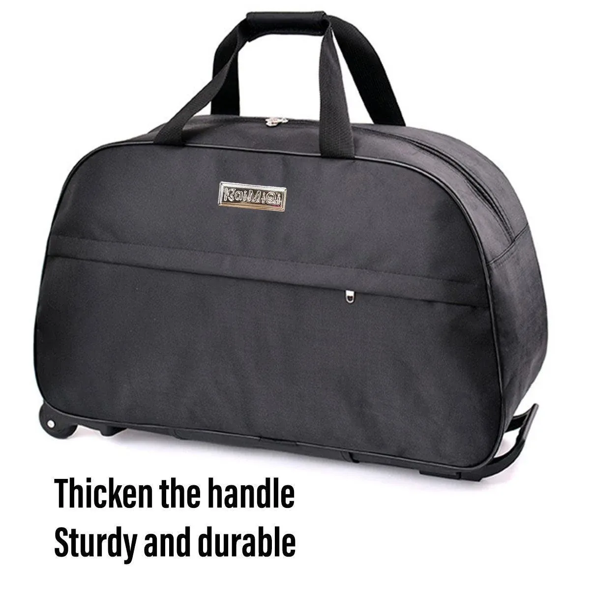 Wheeled Travel Duffle Trolley Bag Carry On Rolling Luggage Suitcase Tote Durable - Black-24in — image 6