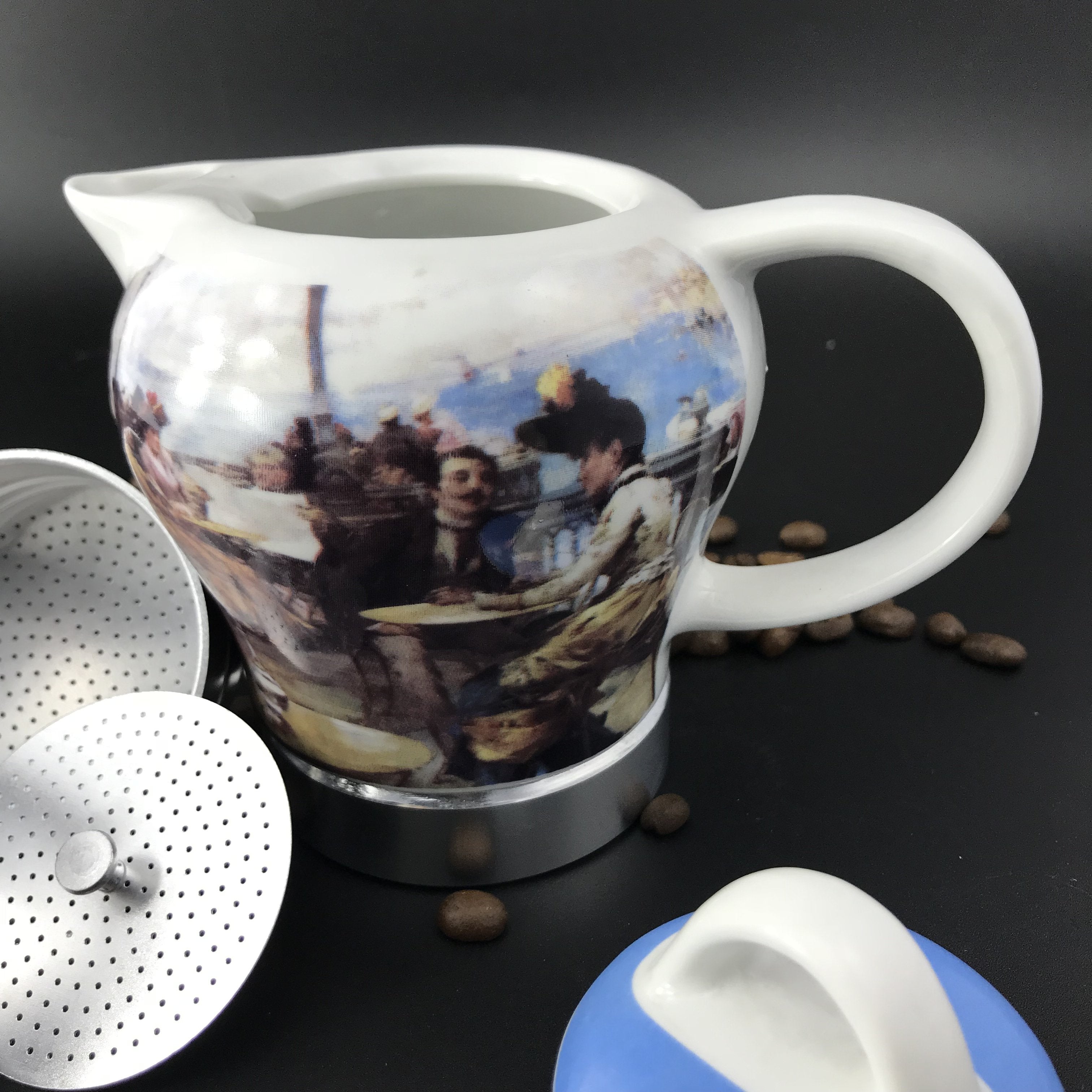 Afternoon Tea Vintage Porcelain Ceramic Italian Stove Top Espresso Coffee Maker 3-4Cups 200ml — image 3