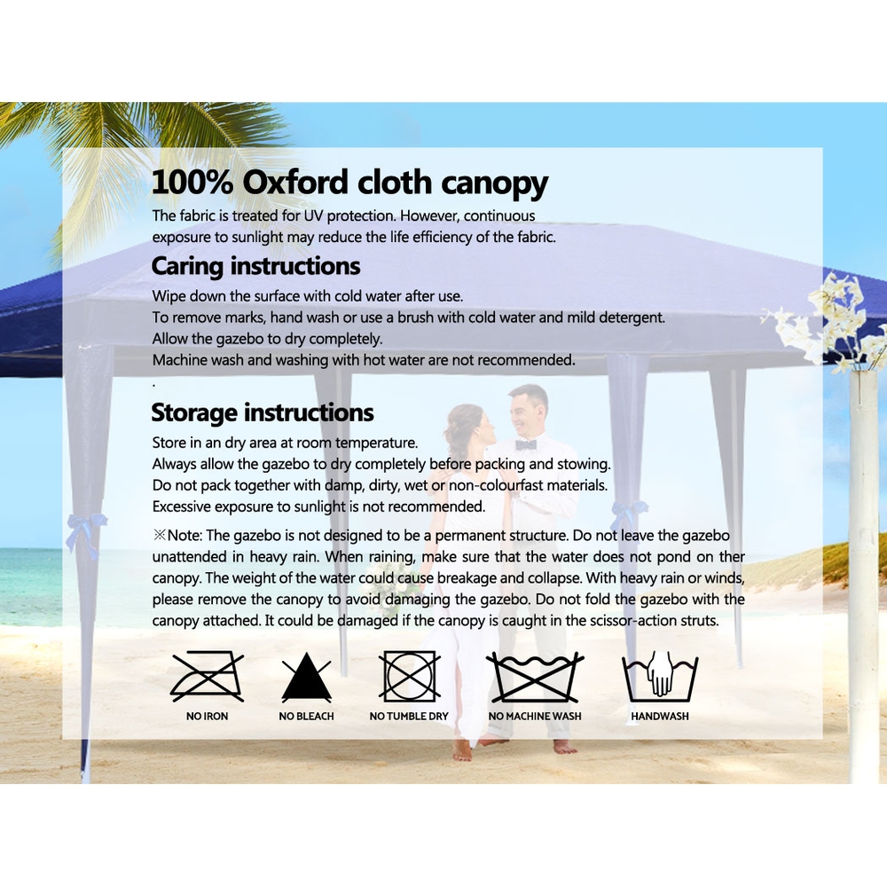 Instahut Gazebo 3x9m Marquee Wedding Party Tent Outdoor Camping Side Wall Canopy 8 Panel Blue — image 6