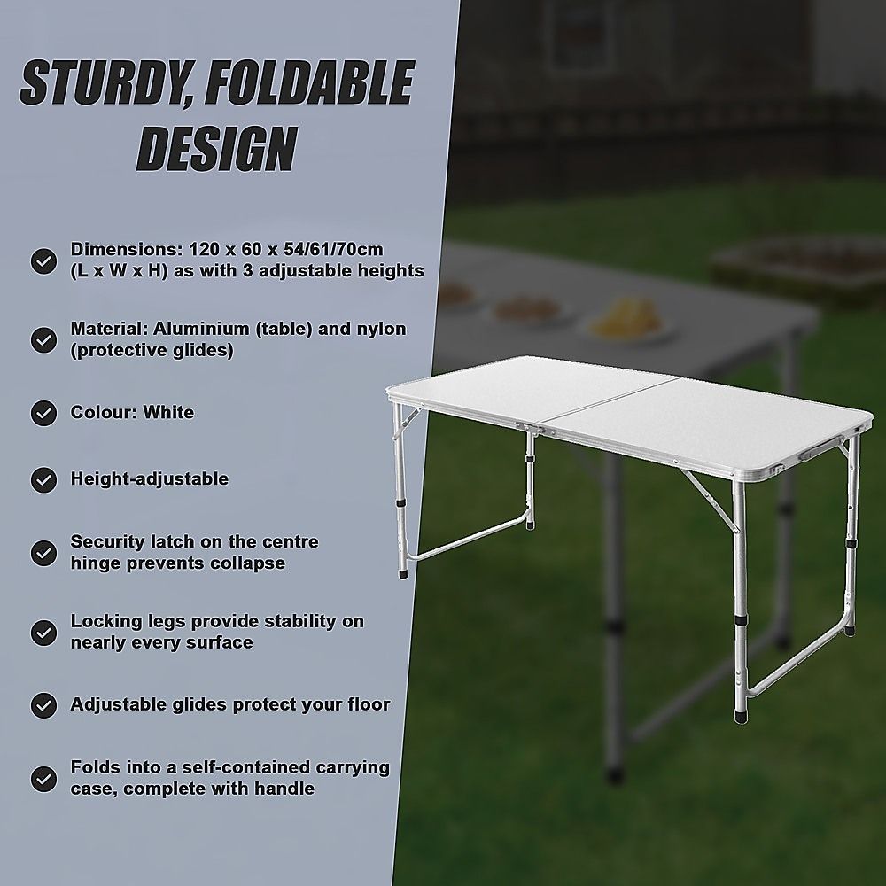 Aluminium Folding Table 120cm Portable Indoor Outdoor Picnic Party Camping Tables โ image 7