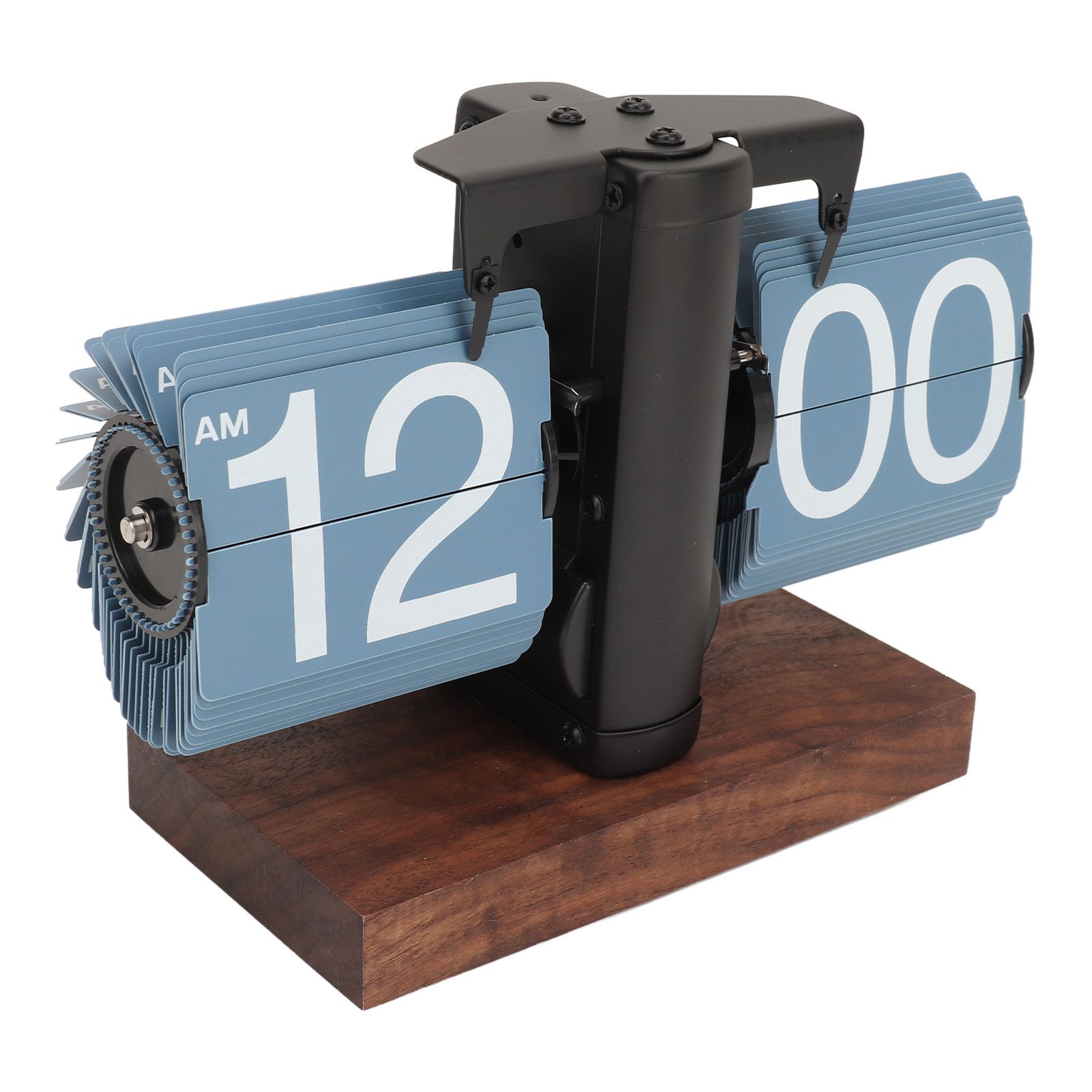 Digital Flip Down Clock Retro Automatic Turning Battery Operated Mechanical Clock for Home Room Office Decoration Blue โ image 3