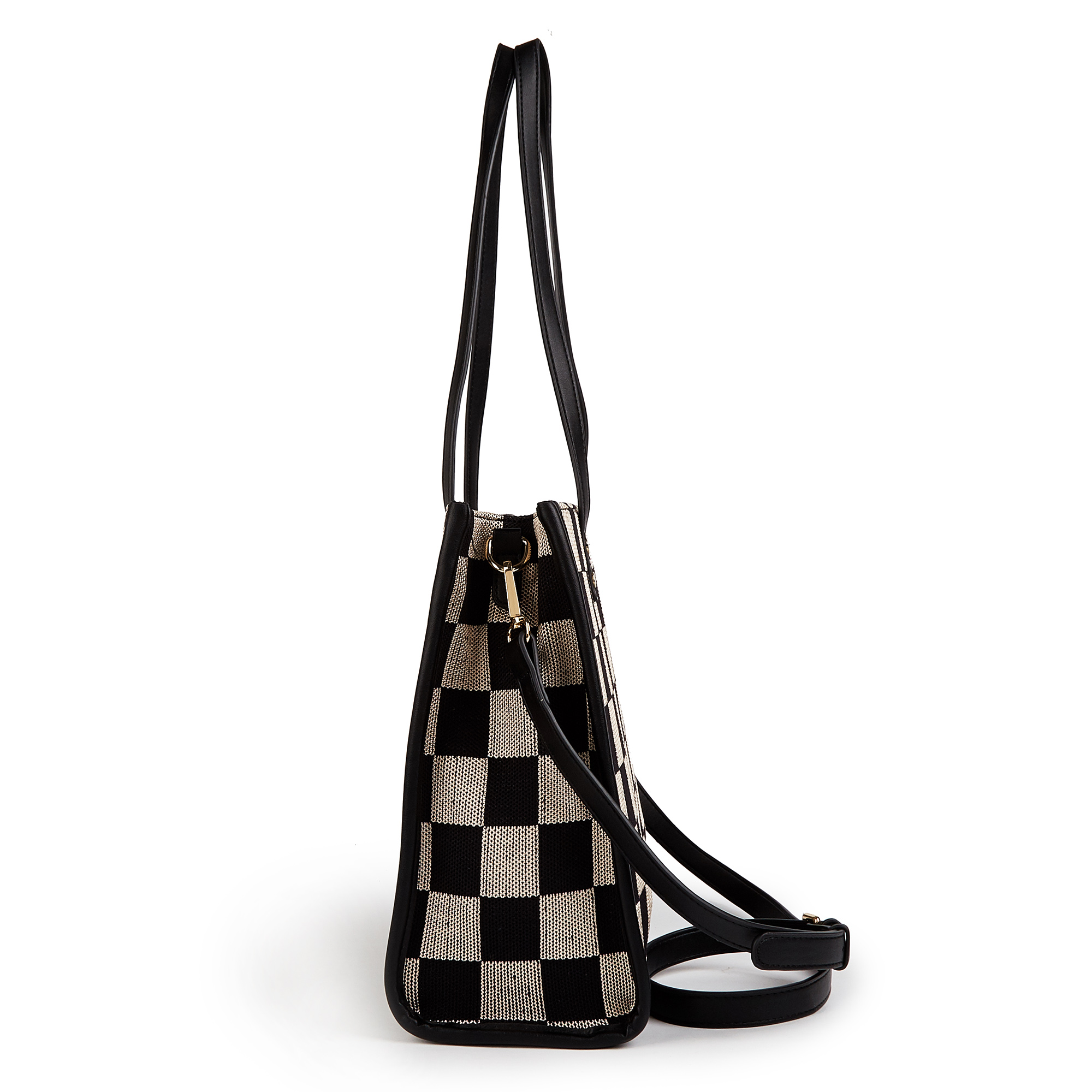Black and gray color-matched tote bag | large capacity, can be carried by hand or cross-body, suitable for street photography and commuting — image 3