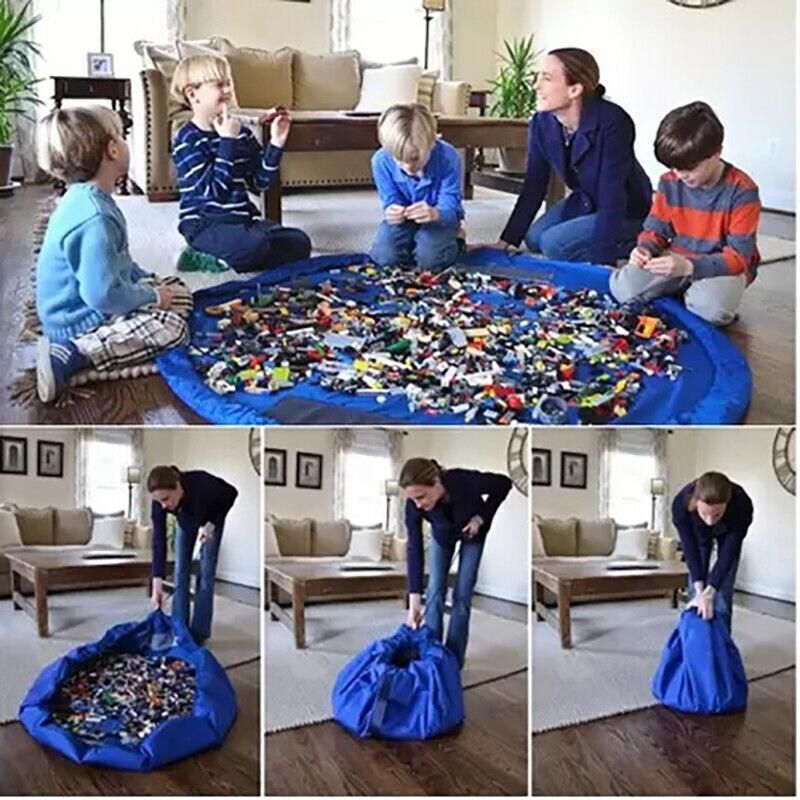 150cm Play Mat Bag Portable Toy Storage Organizer with Drawstring Closure - Purple — image 4