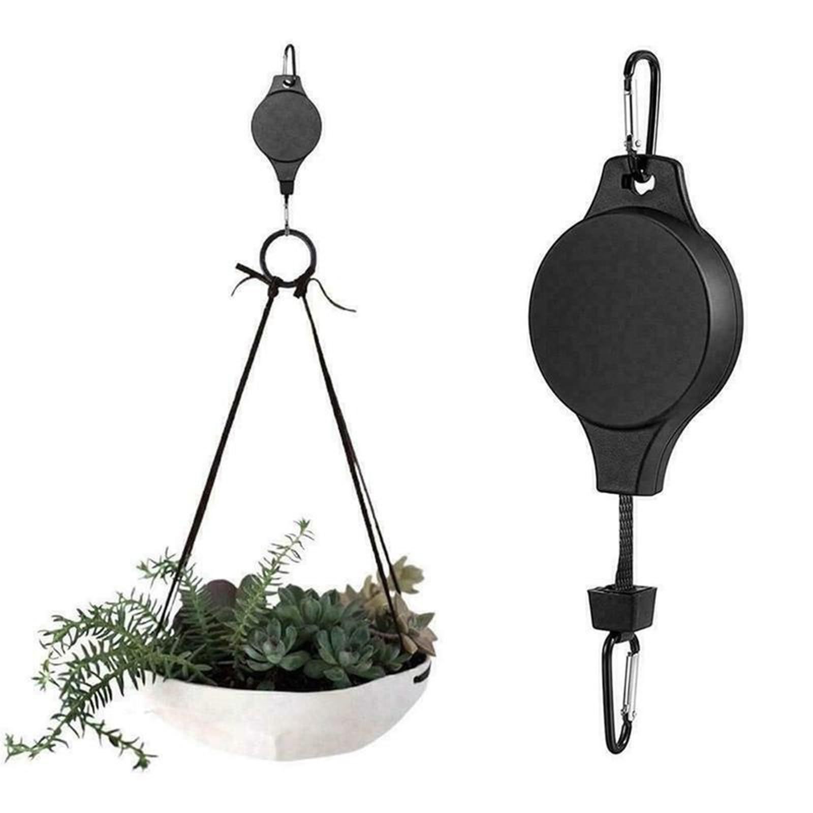 4 PCS Heavy Duty Retractable Plant Hanger,Plant Pulleys for Hanging Plants,Easy to Raise & Lower,Auto Lock,Adjustable Hook for Garden Baskets Pots,Birds Feeder — image 2