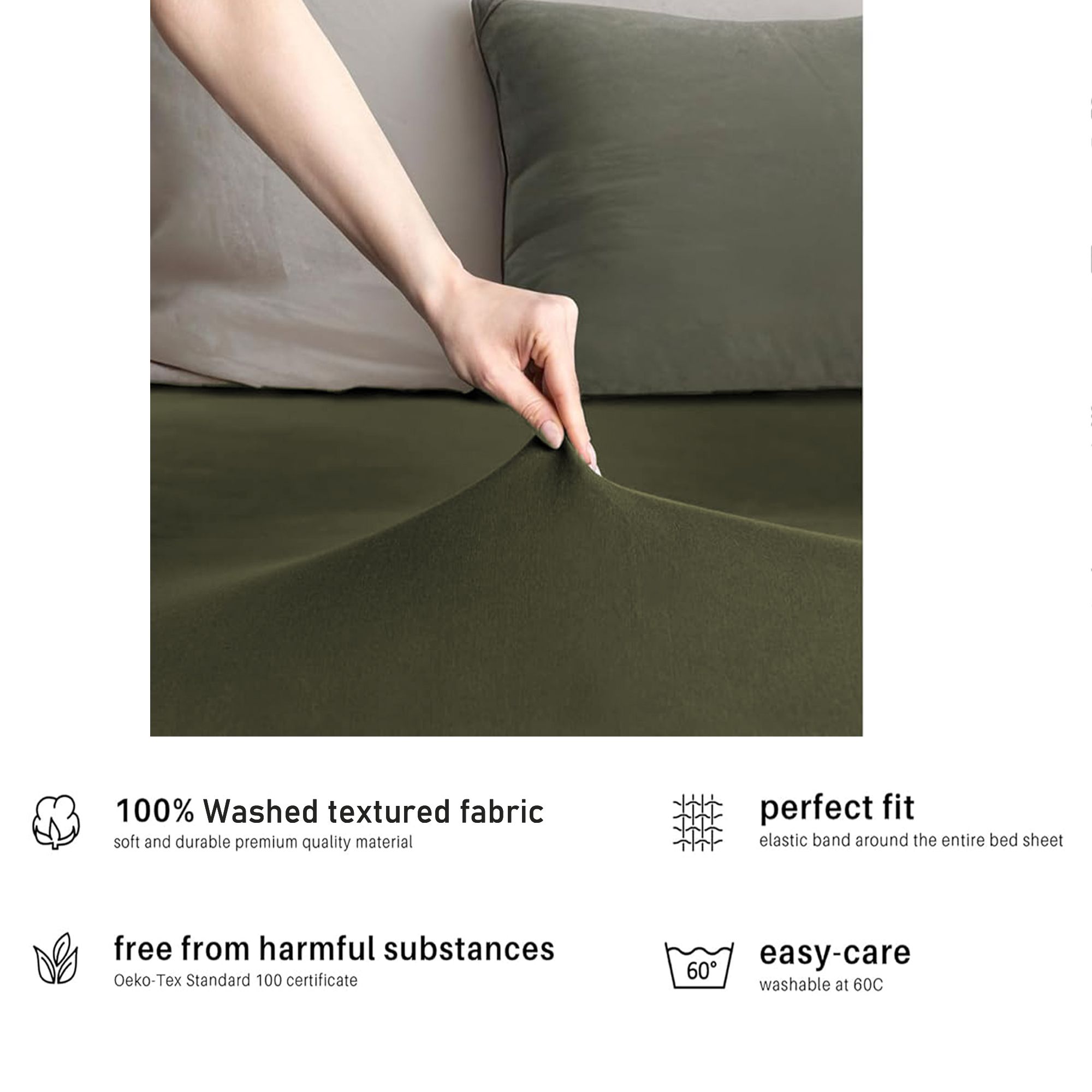 Hotel Quality Fitted sheets - 2 Piece Fitted sheets -Breathable Bedding - Wrinkle, Fade, Stain Resistant- 26inch/40cm Deep Pocket Fitted Bed Sheet-Wrinkle and — image 5