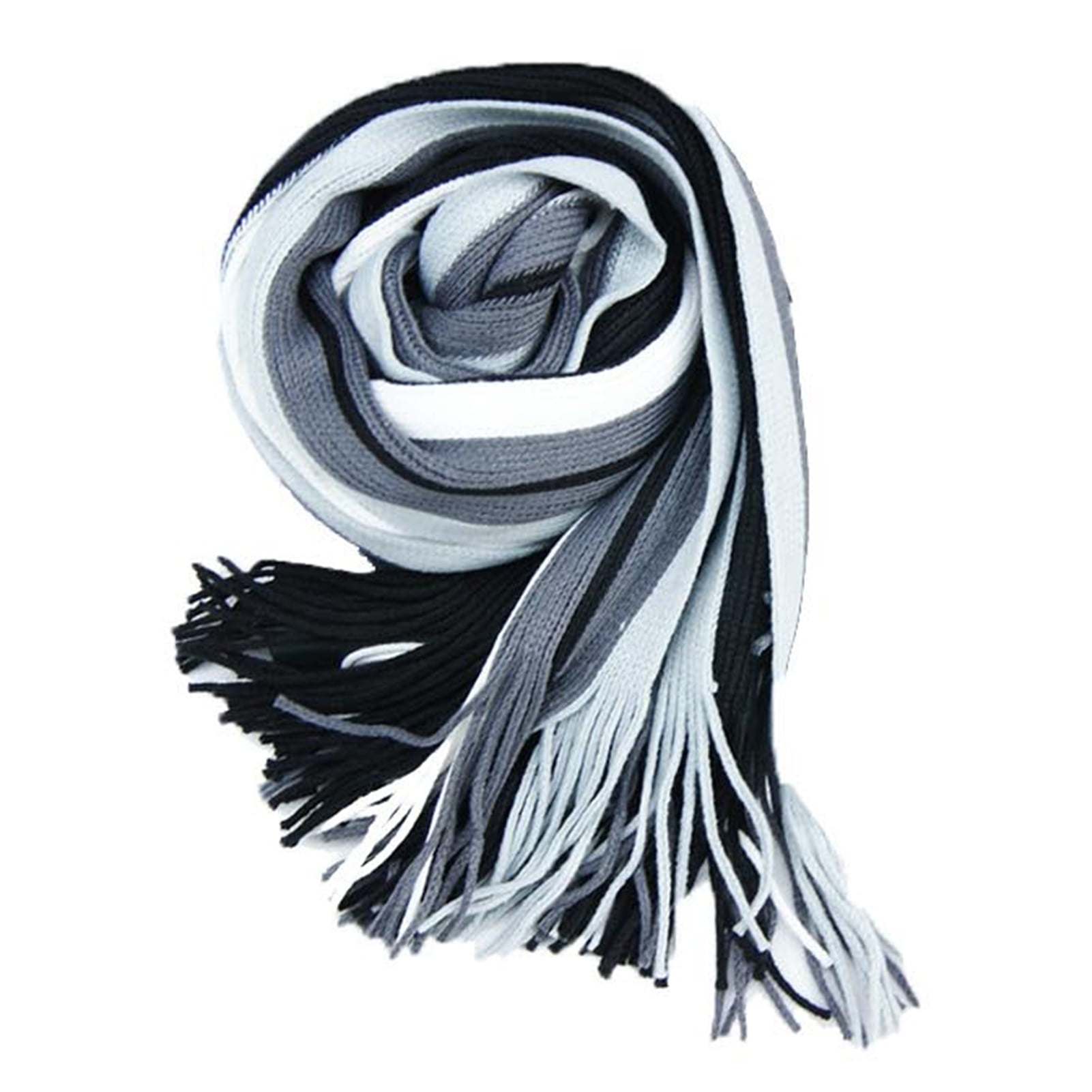 Men's Winter Scarf - Classic Striped Tassel Edge Soft Warm Scarf, Woolen Yarn Knitted Scarf Purple โ image 6