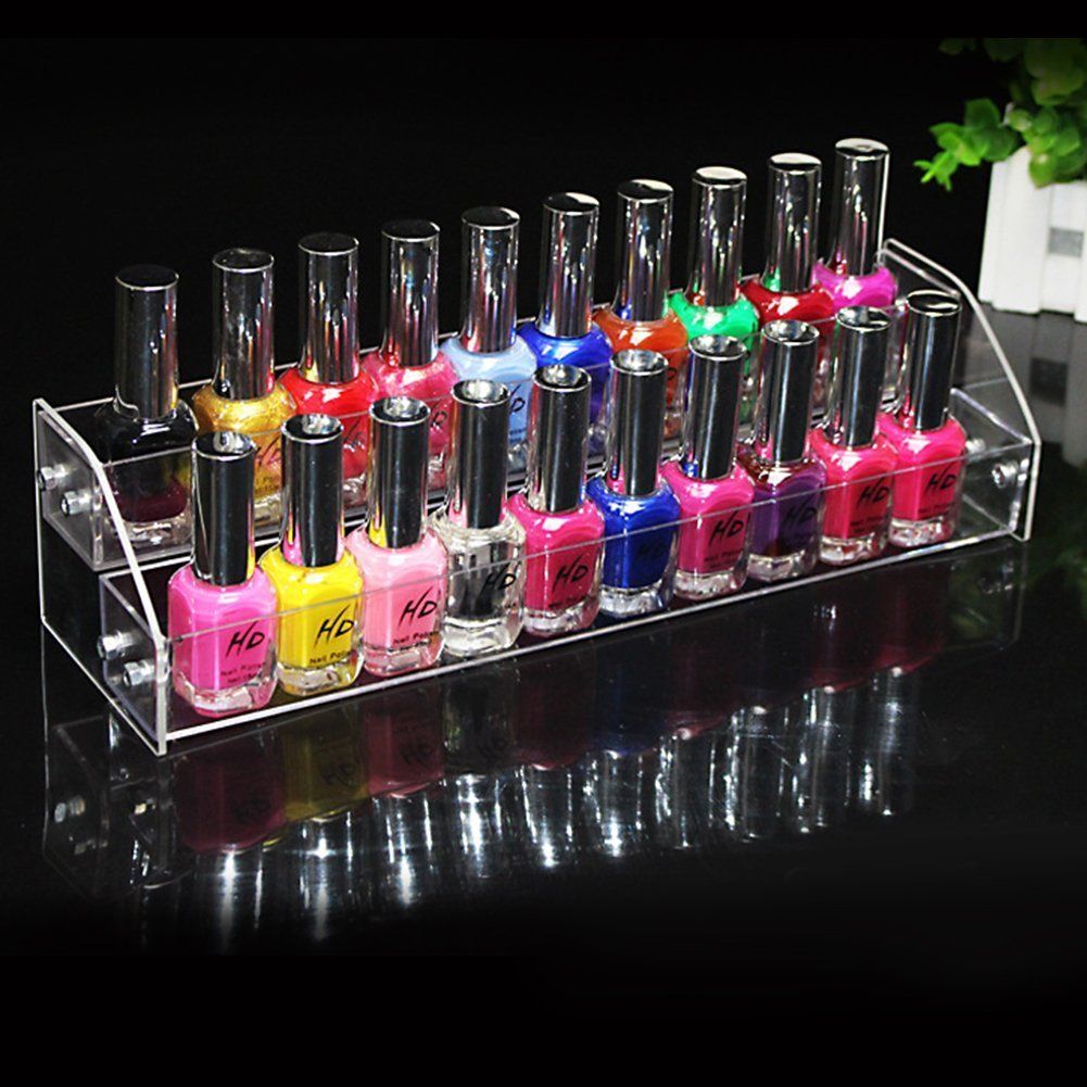 2 Layers Nail Polish Organizer, Transparent, High-grade Quality, Tabletop Mount, Ideal for Cosmetics โ image 2