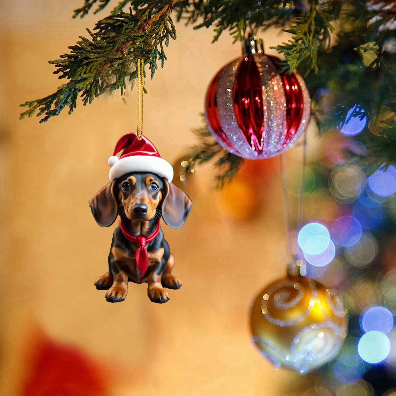 Tree Decoration Dog Car Pendant Set Christmas Decoration Acrylic Car Pendant Cute Dog Pendant Family Ornament (9PCS) — image 5