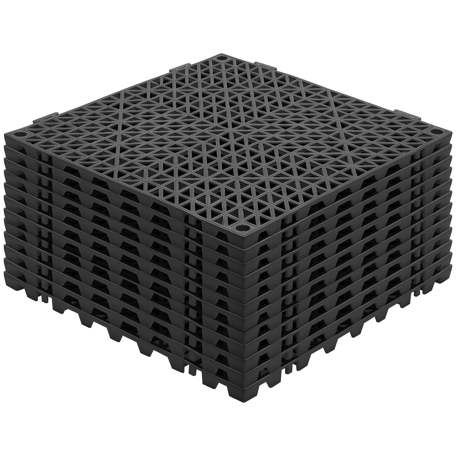 Modular Interlocking Cushion, 12 Pack 30 x 30 cm Splicing Drainage Mats, PVC Interlocking Drainage Floor Tiles, Non-Slip Drainage Holes for Restroom, Bathroom