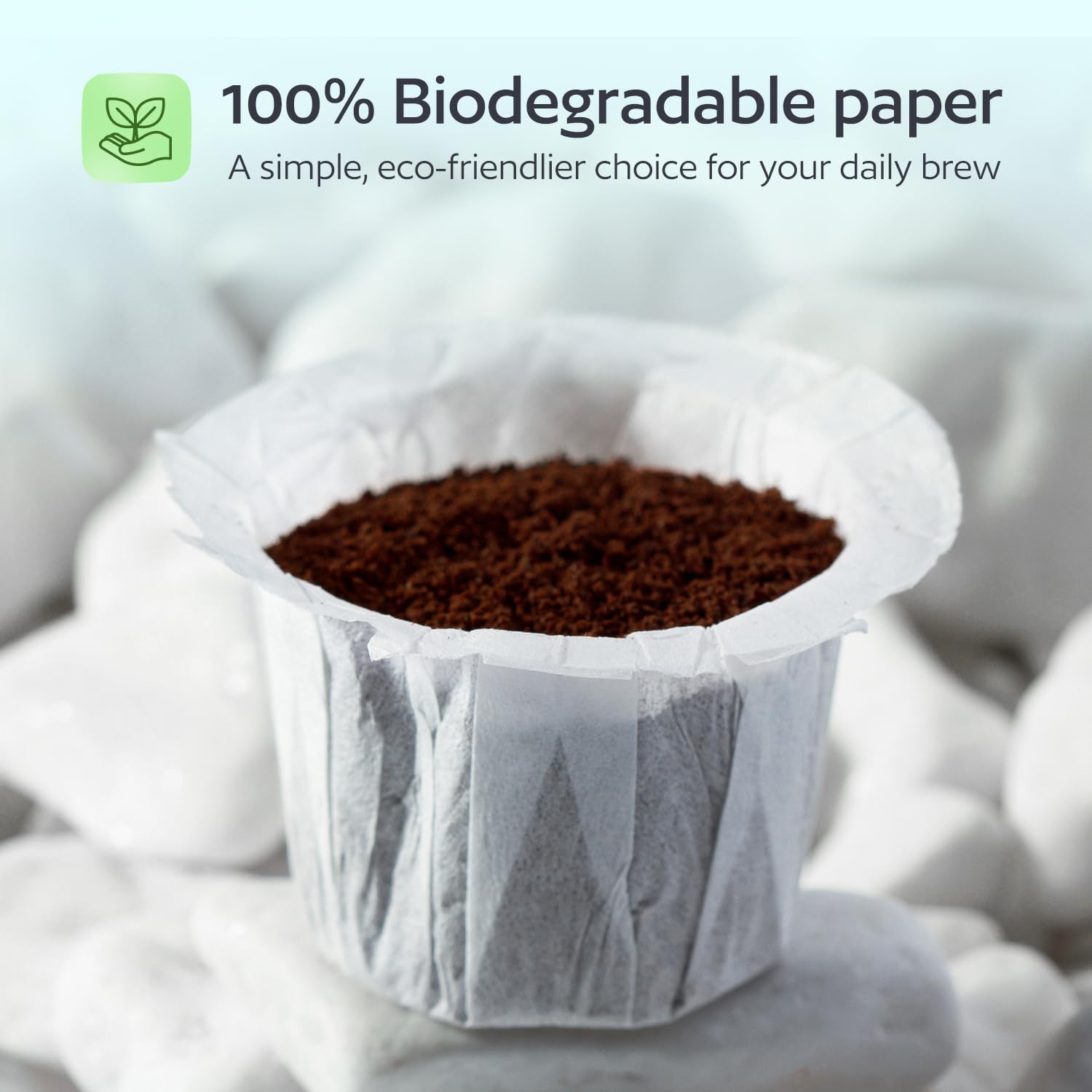 Disposable K Cup Filters, 100 Count Disposable Paper Filters for Keurig Reusable K Cups, White — image 5