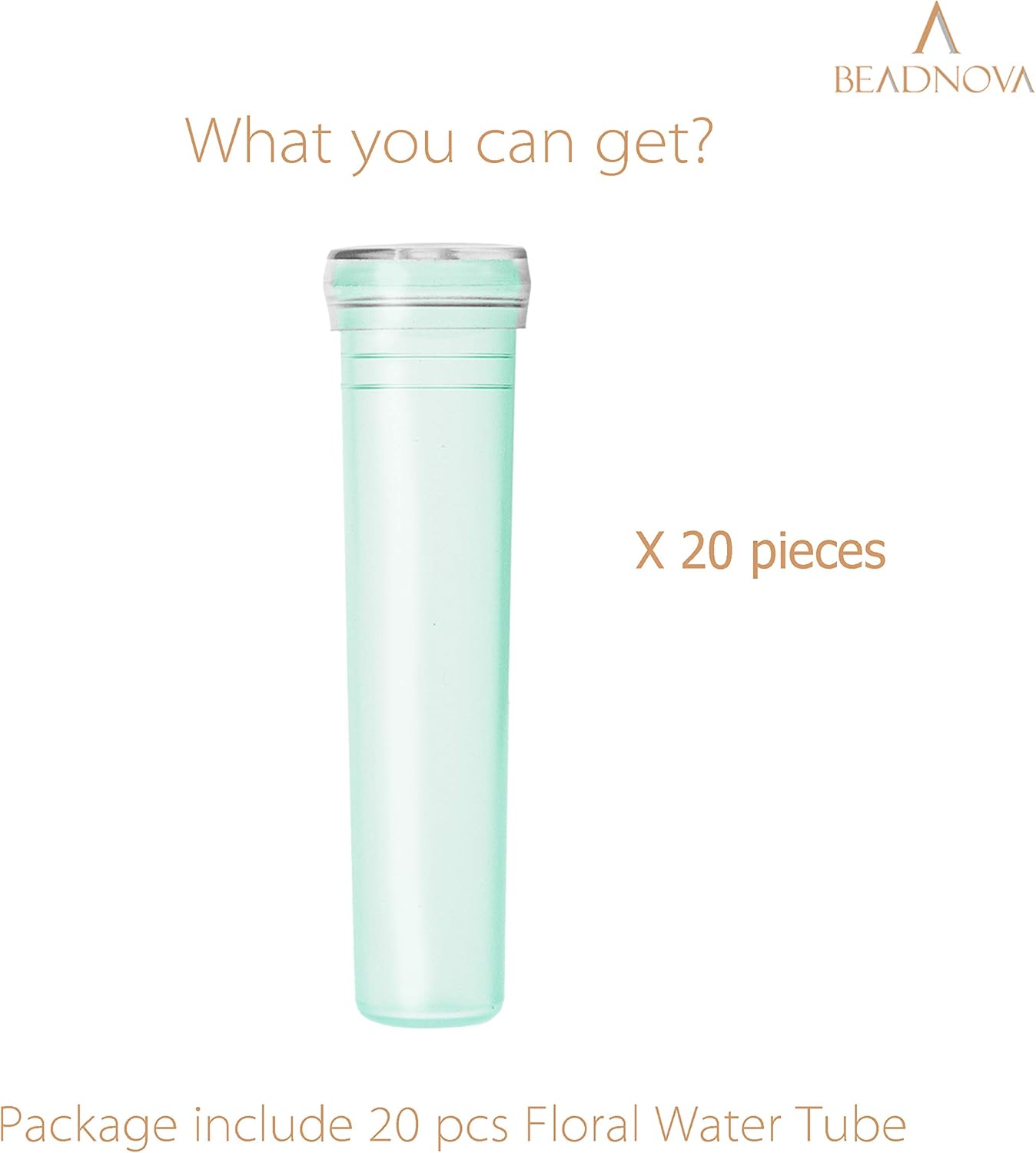 Floral Water Tubes 2.8 Inch Plastic Water Tubes for Floral Flower Vials with Caps for Flower Arrangement Decoration (Green, 20 Pcs) — image 3