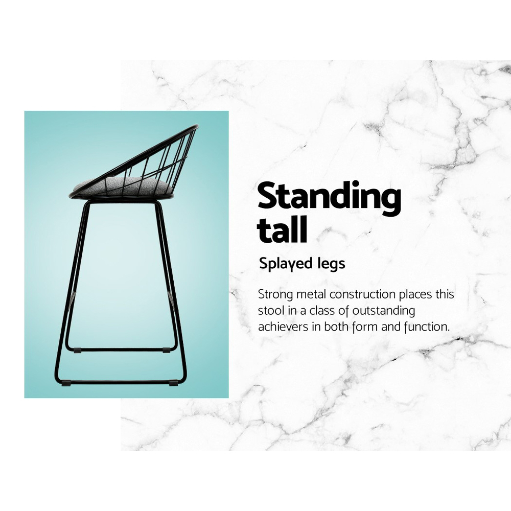 Artiss 4x Bar Stools Padded Seat Metal — image 4