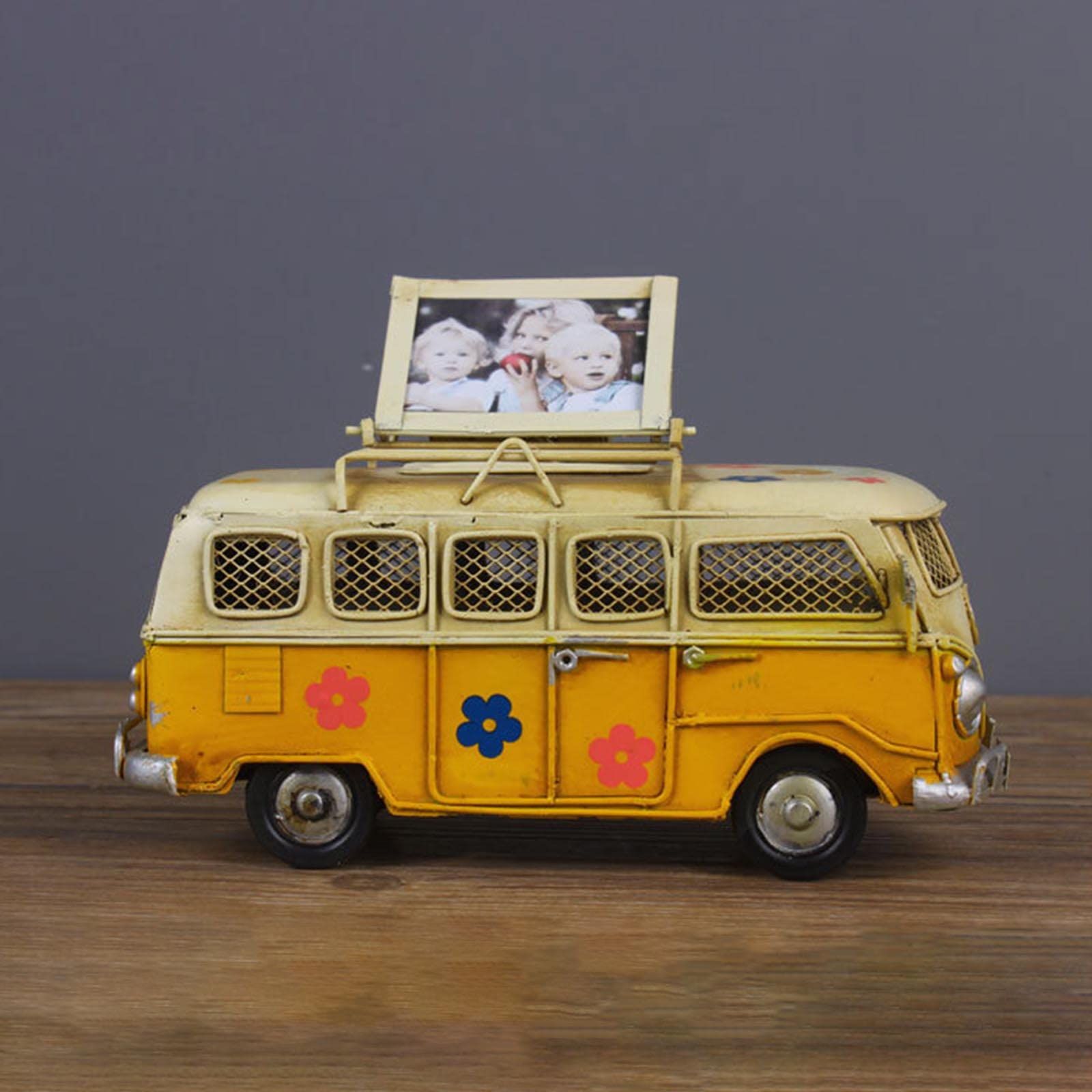 Creative metal piggy bank handmade gift ornament British bus model novel retro ornament Home creative ornament — image 5