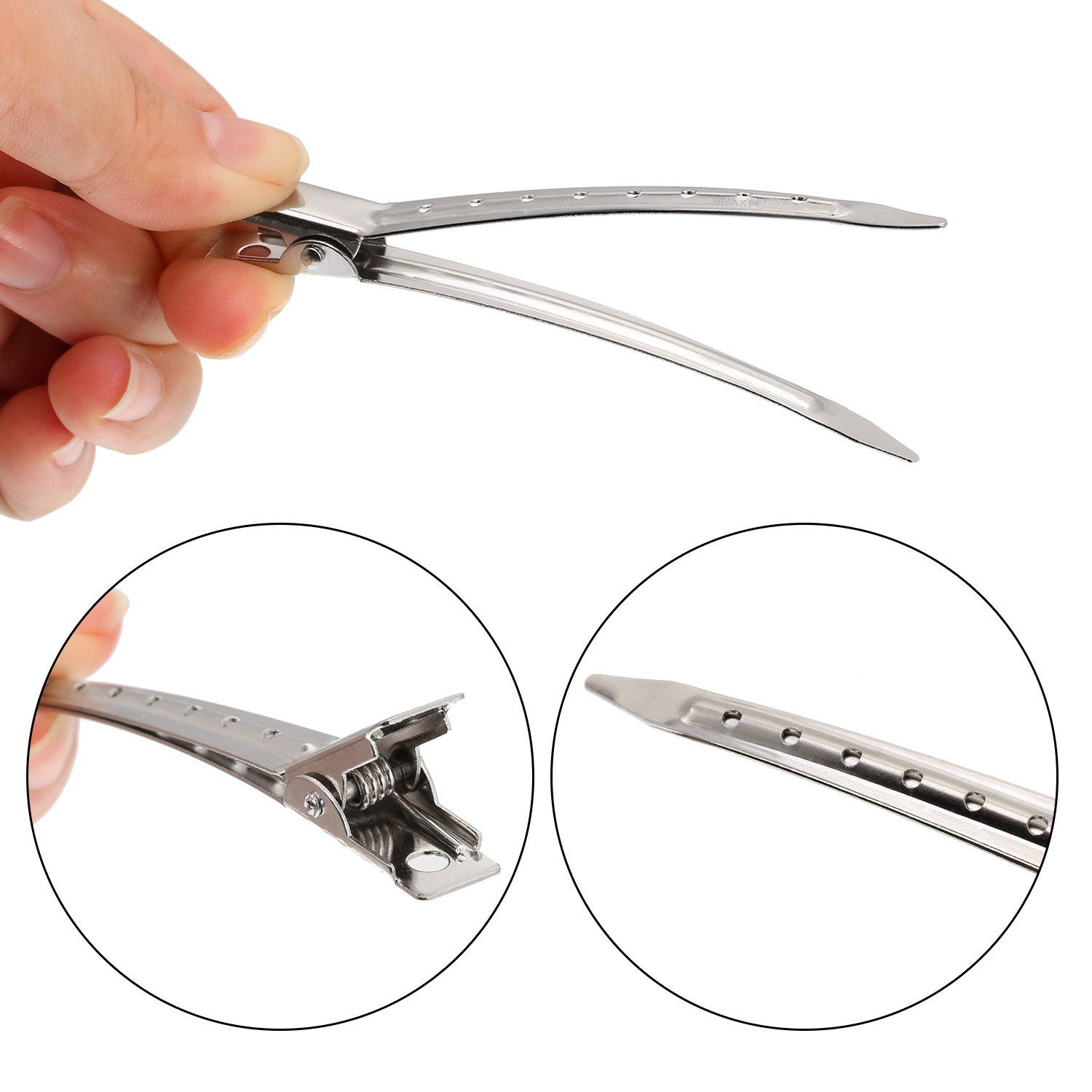 7 Pieces Duck Bill Hair Clips 3.5 Inches Duckbill Hair Clips Metal Alligator Curl Clips for Women Styling Sectioning Long Hair โ image 4