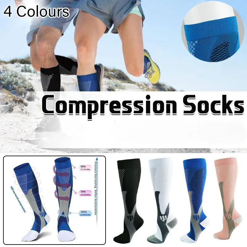 Copper Compression Socks for Running Travel Sports Anti Fatigue Support XXL Unisex - Blue — image 2