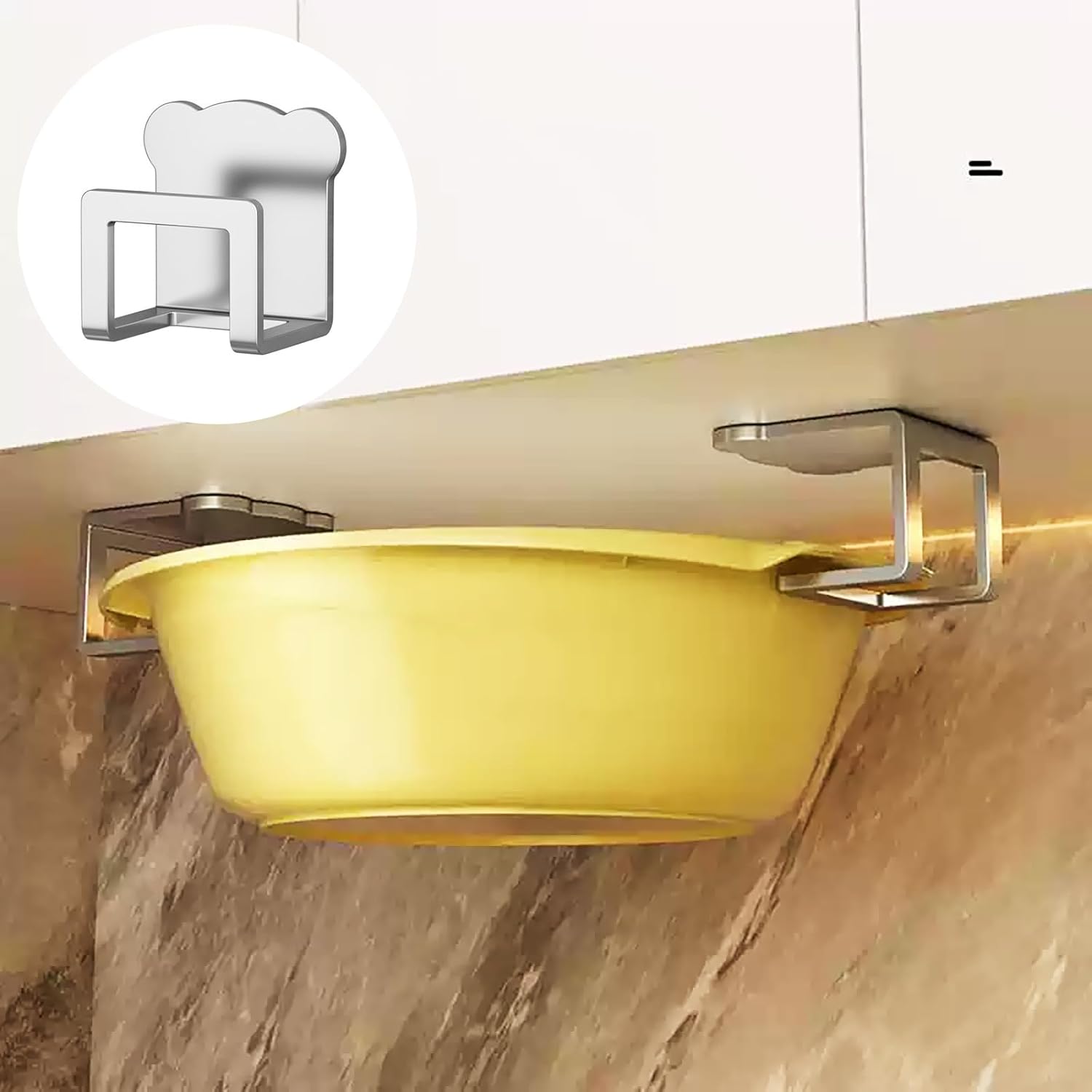 3-Piece Kitchen Sink Organizer Rack Self-Adhesive Stainless Steel Hanging Hooks for Dish Towels Accessories No Drilling Required — image 4