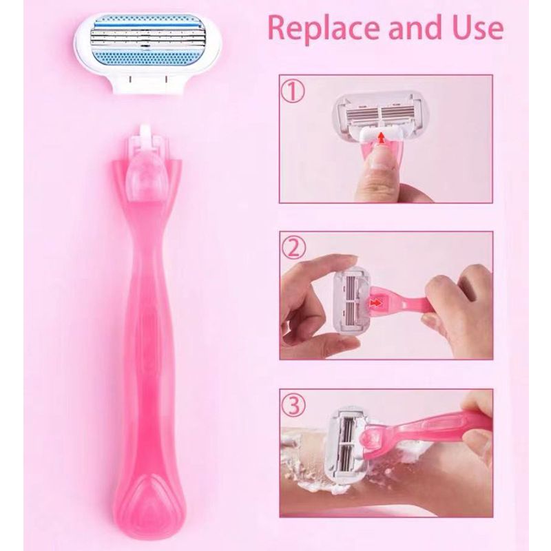 Jiyun Manual Shaving Razor 3 Layer Blade Pink 1 knife holder โ image 4
