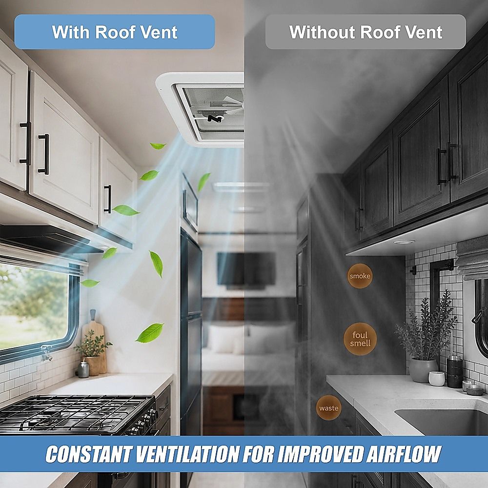 400 × 400mm Roof Vent Skylight for Caravan Motorhome — image 6