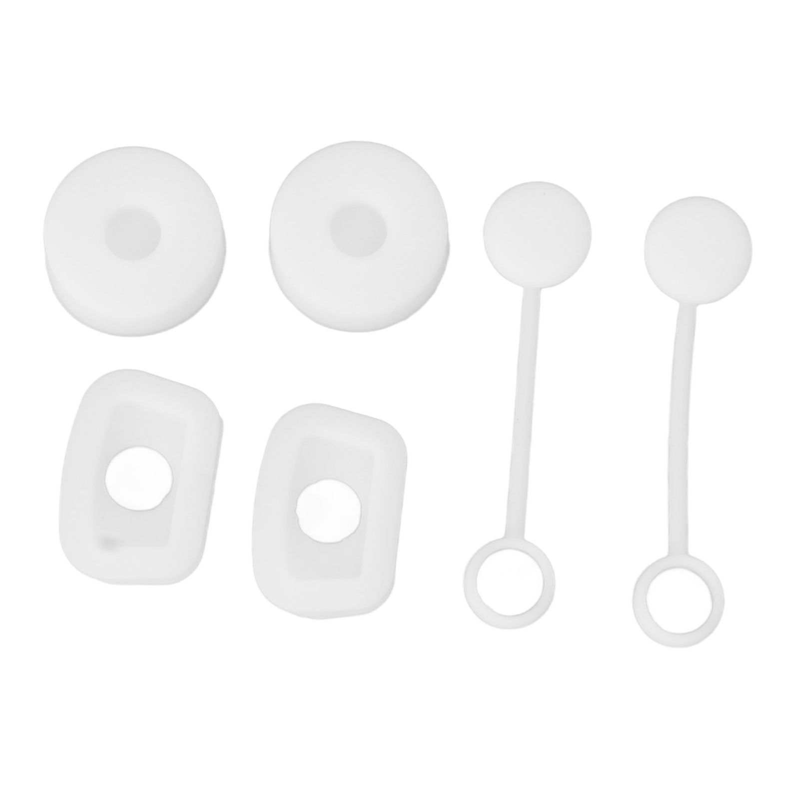 6PCS Cup Straw Stopper Sealed Reusable Straw Cover Cap Square Round Spill Stoppers Silicone Leak Stopper Set White โ image 3