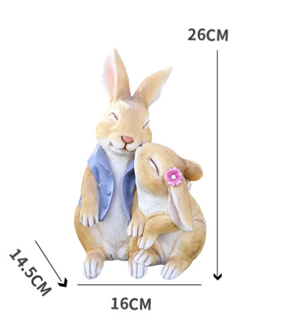 Kisses Rabbits Cute Rabbit Resin Garden Ornament - Charming Outdoor Decor — image 2