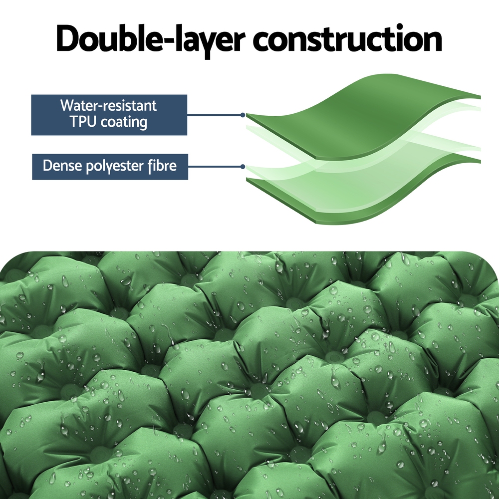 Weisshorn Self Inflating Mattress Camping Sleeping Mat Air Bed Pad Single Pillow โ image 5