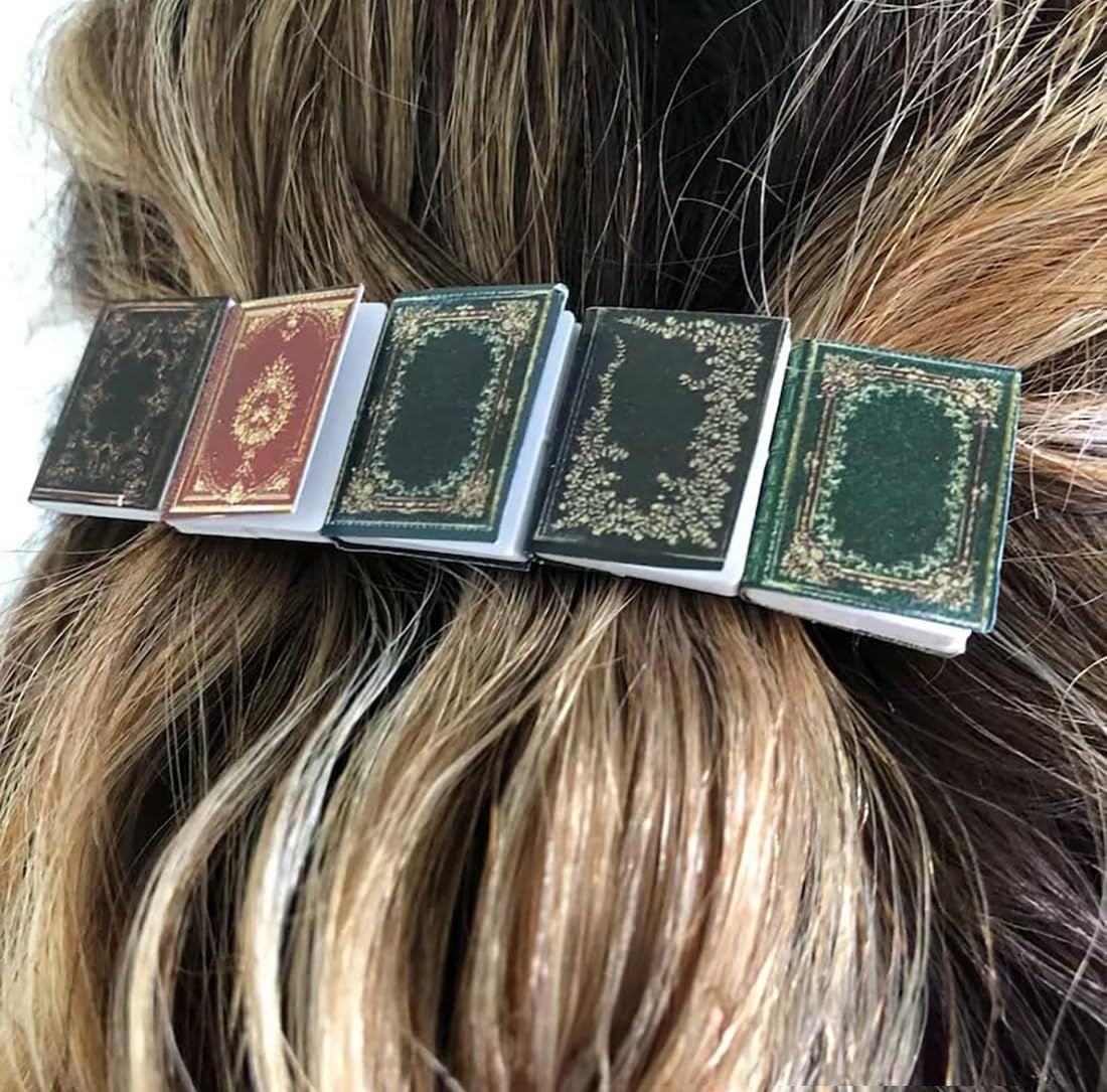 Handmade Vintage Small Book Hair Clip Accessory — image 3