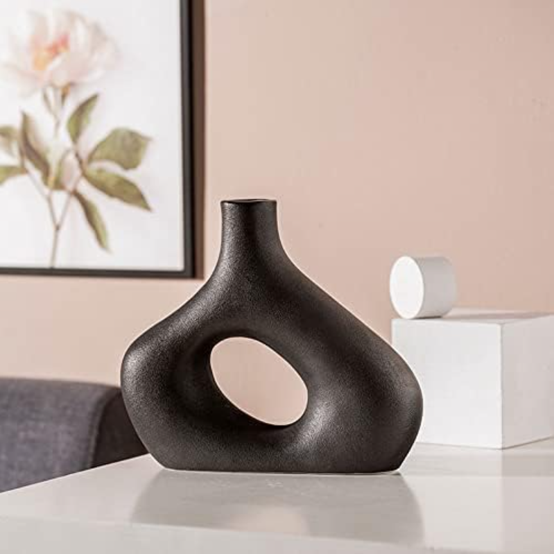 Ceramic vase ornaments, dried flowers, living room home decor, creative homestay style decorations, flower vessels — image 3