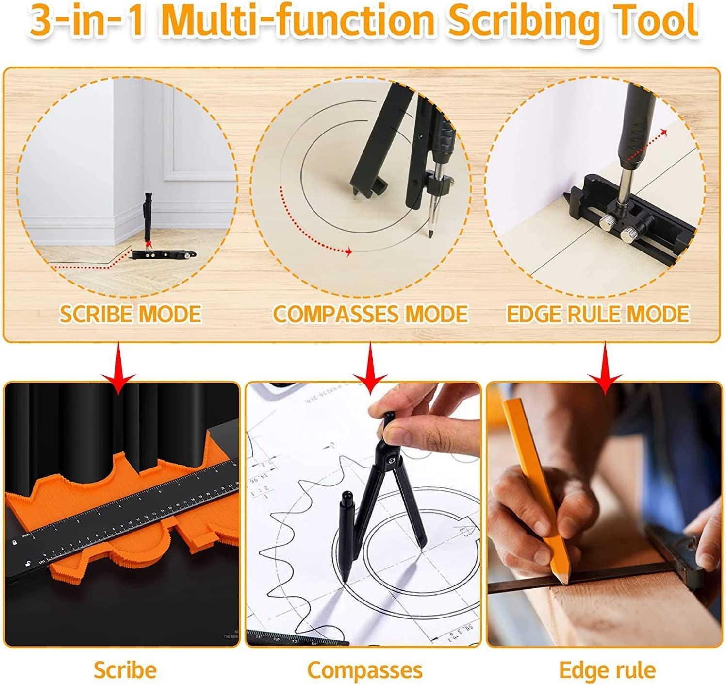 Versatile Scribing Tool, Scribing Tool with Deep Hole Carpenter Tracer Pencil for Woodworking Scribing Tool Wood Scribing Tool — image 5