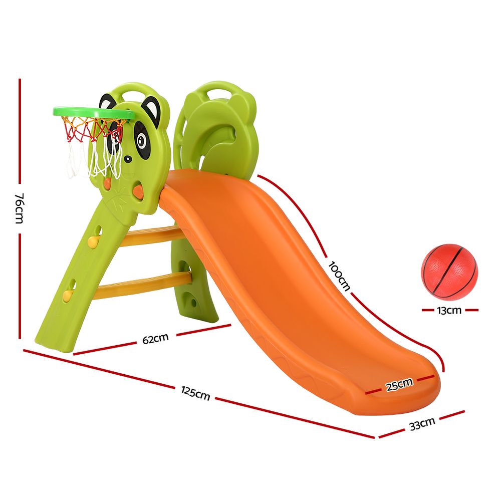 Keezi Kids Slide Set Basketball Hoop Indoor Outdoor Playground Toys 100cm Orange โ image 2