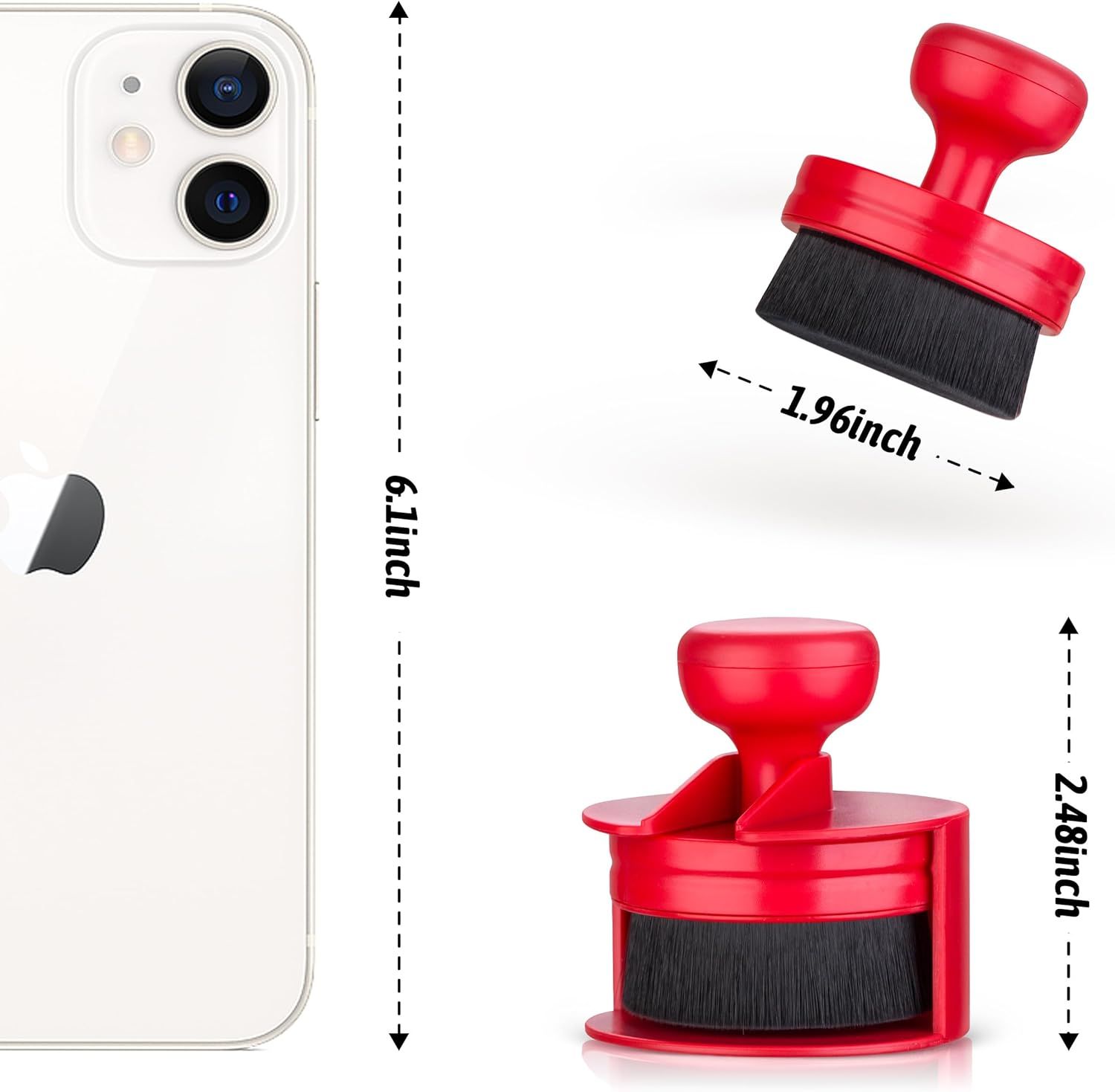 Tire Shine Applicator,Vegan Tire Shine Brush with Stand or Auto Detailing Cleaning Service (Black+Red) — image 3