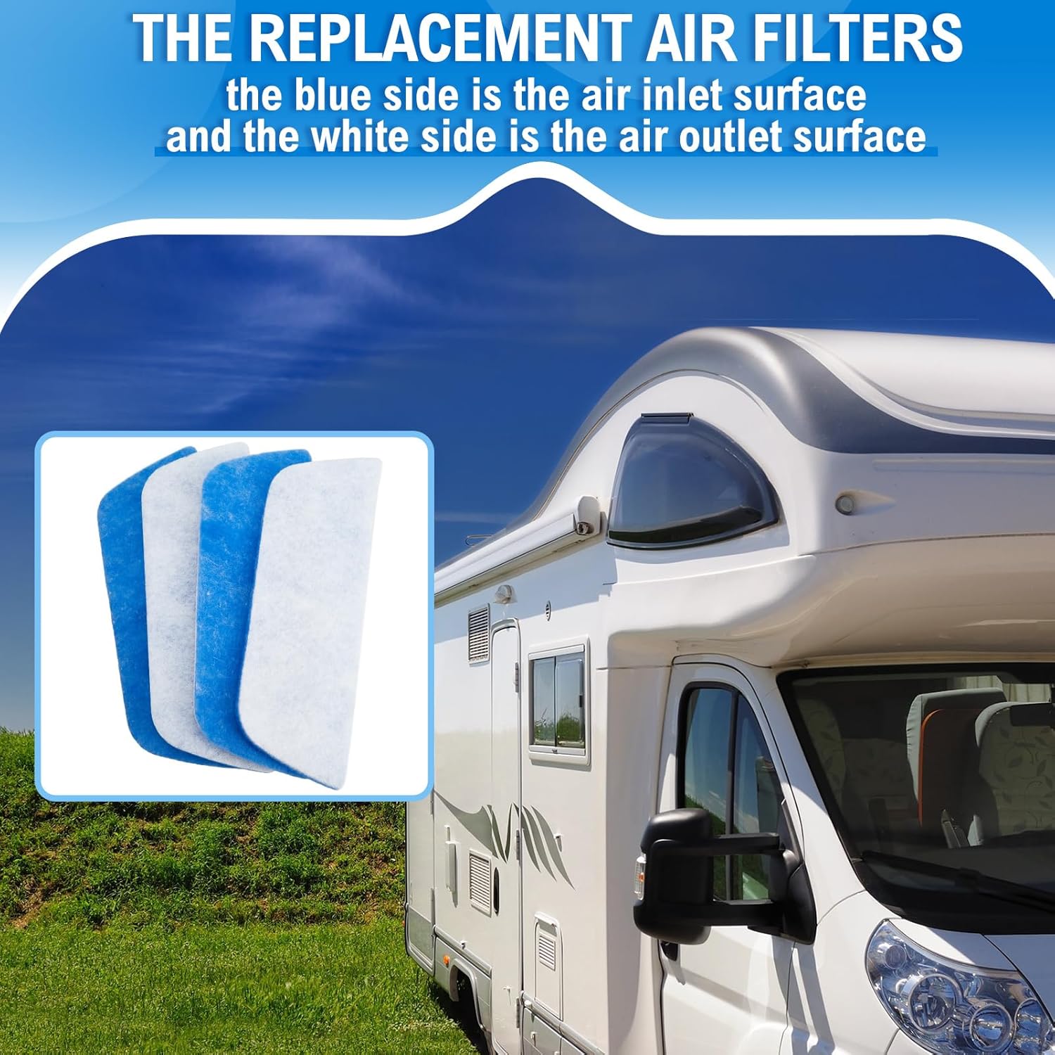 10 Pack RV AC Filters for Air Conditioner Vent 16 × 6 Inch Rv Filters Replacement for Air Conditioner Vent Compatible with MERV 6 AC Filter (Rounded Corner — image 4