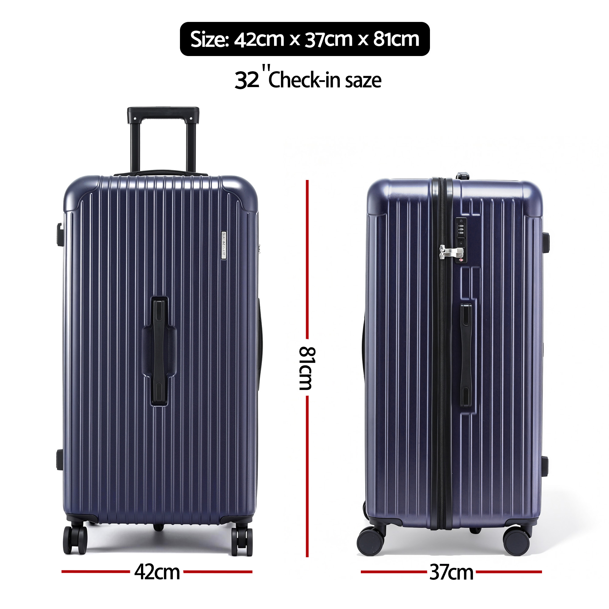 Wanderlite 32" Trunk Luggage Suitcase Travel TSA Type-C 5 Wheels Deep Indigo — image 2