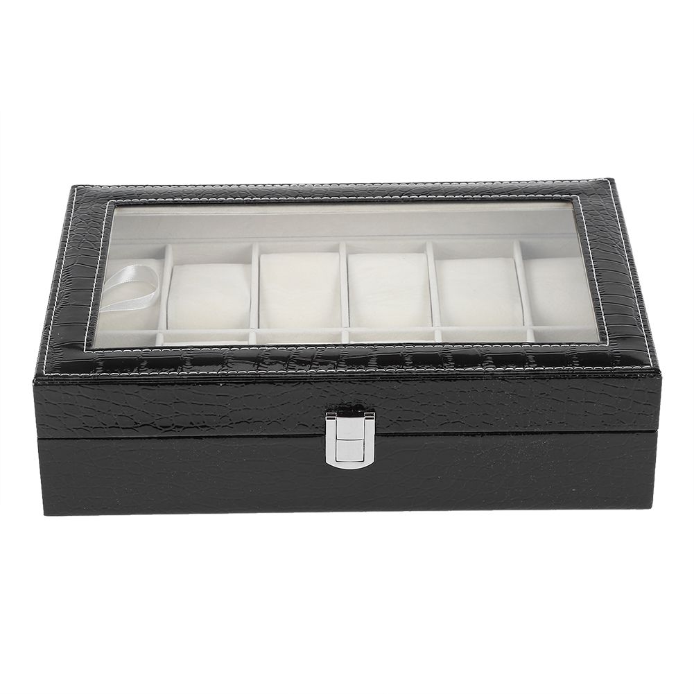 12 Soft Pillow Watch Box Jewelry Display Storage Organizer Box Case Black โ image 2