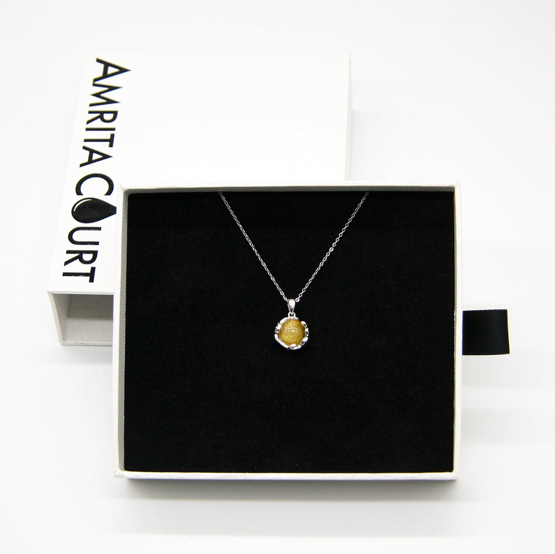 Gift Box - Aroma Necklace White Gold - Planet Jovian Gold (Golden Yellow) + Purify Oil Blend — image 4