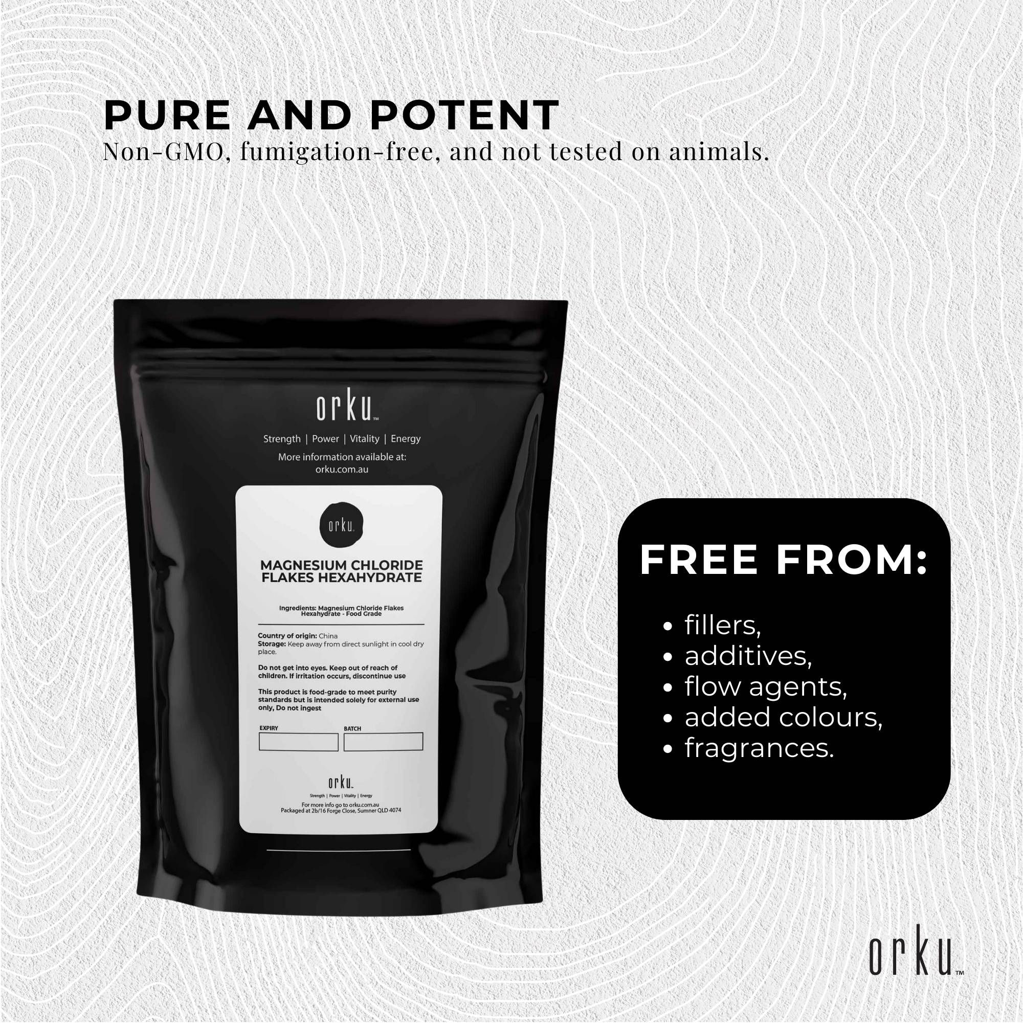 Orku 1Kg Magnesium Chloride Flakes Hexahydrate - FCC USP Spec Bath Salts โ image 3