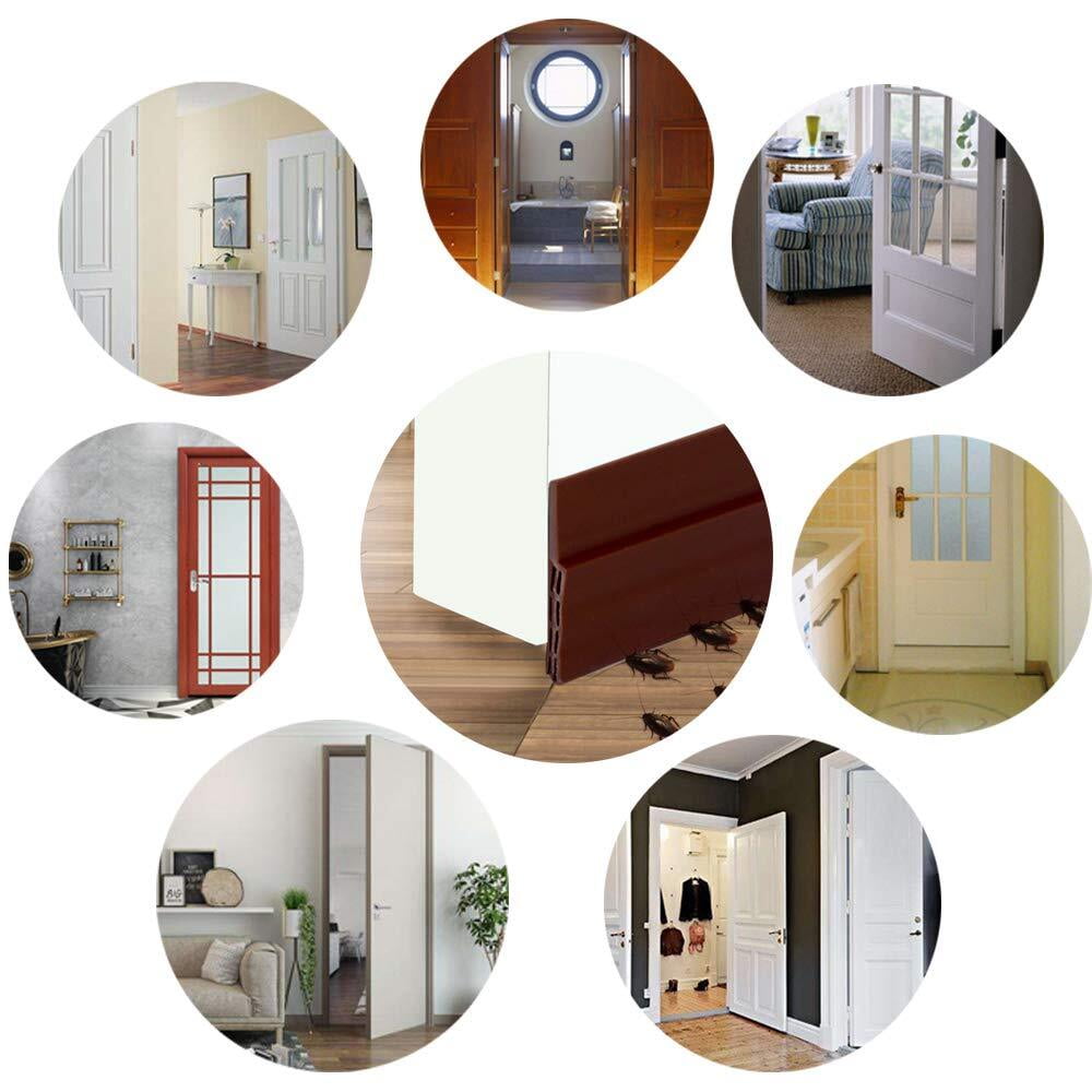 Door Draft Stopper, 37 Inch Under Door Sweep Bottom Blocker with Rubber Seal Strip, Under Door Seal for Exterior/Interior, Soundproof Weather Stripping Door — image 5