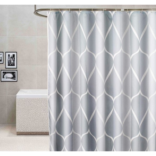 Grey Waterproof Washable Mildew Proof Polyester Shower Curtain 120 × 180 cm