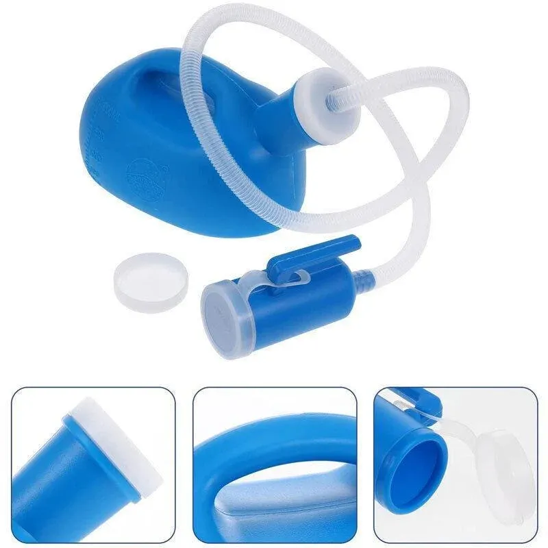 2000ml Portable Male Urinal Bottle with 1.2m Tube for Car Camping Travel Outdoor Use - Blue โ image 6