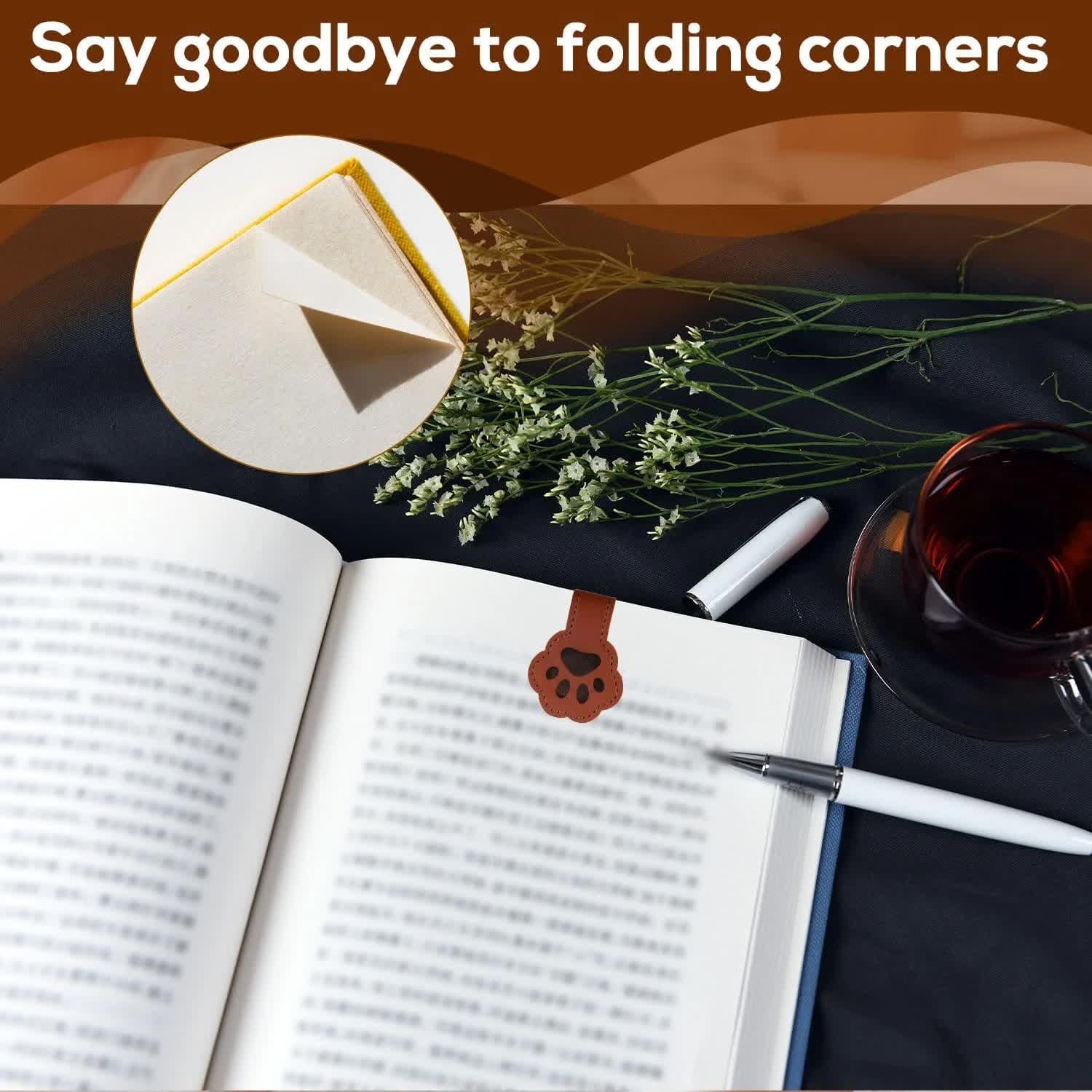 3 Pieces Magnetic Bookmarks in Dog Paw Shape, Cute Leather Magnetic Bookmark in Paw Shape, Vintage Magnetic Bookmarks, Book Accessories for Reading, Gift for — image 4