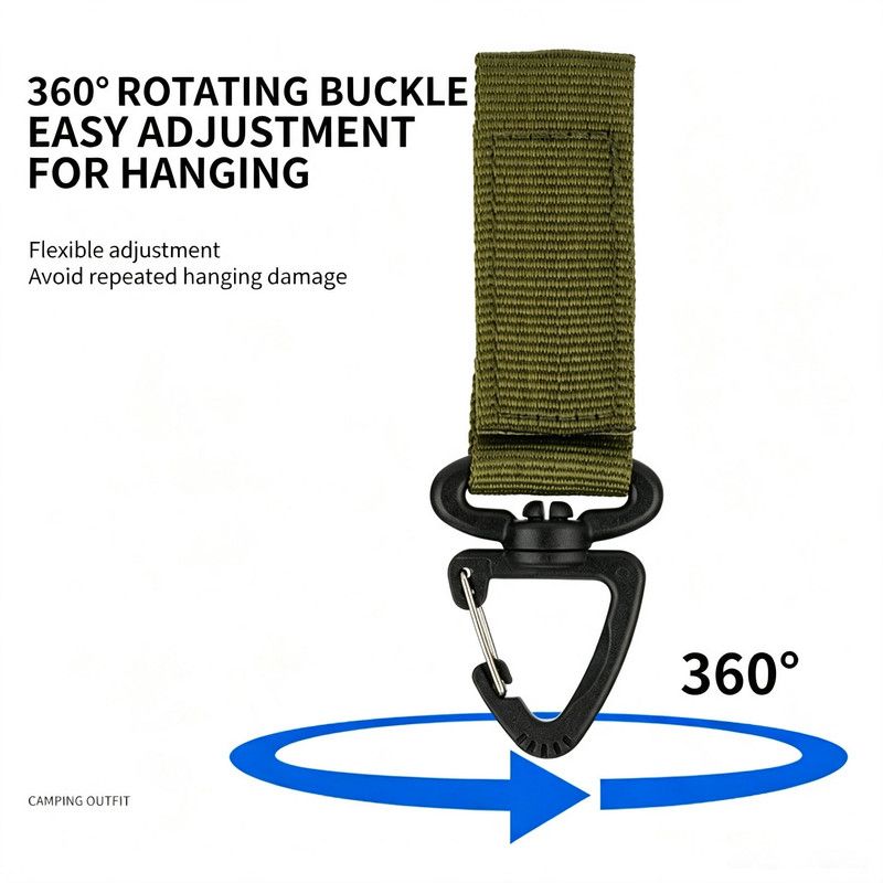 Bottle Hanger | Swivel Buckle | Nylon Outdoor Buckle | Camping Accessory | Carabiner Keychain |Black — image 4
