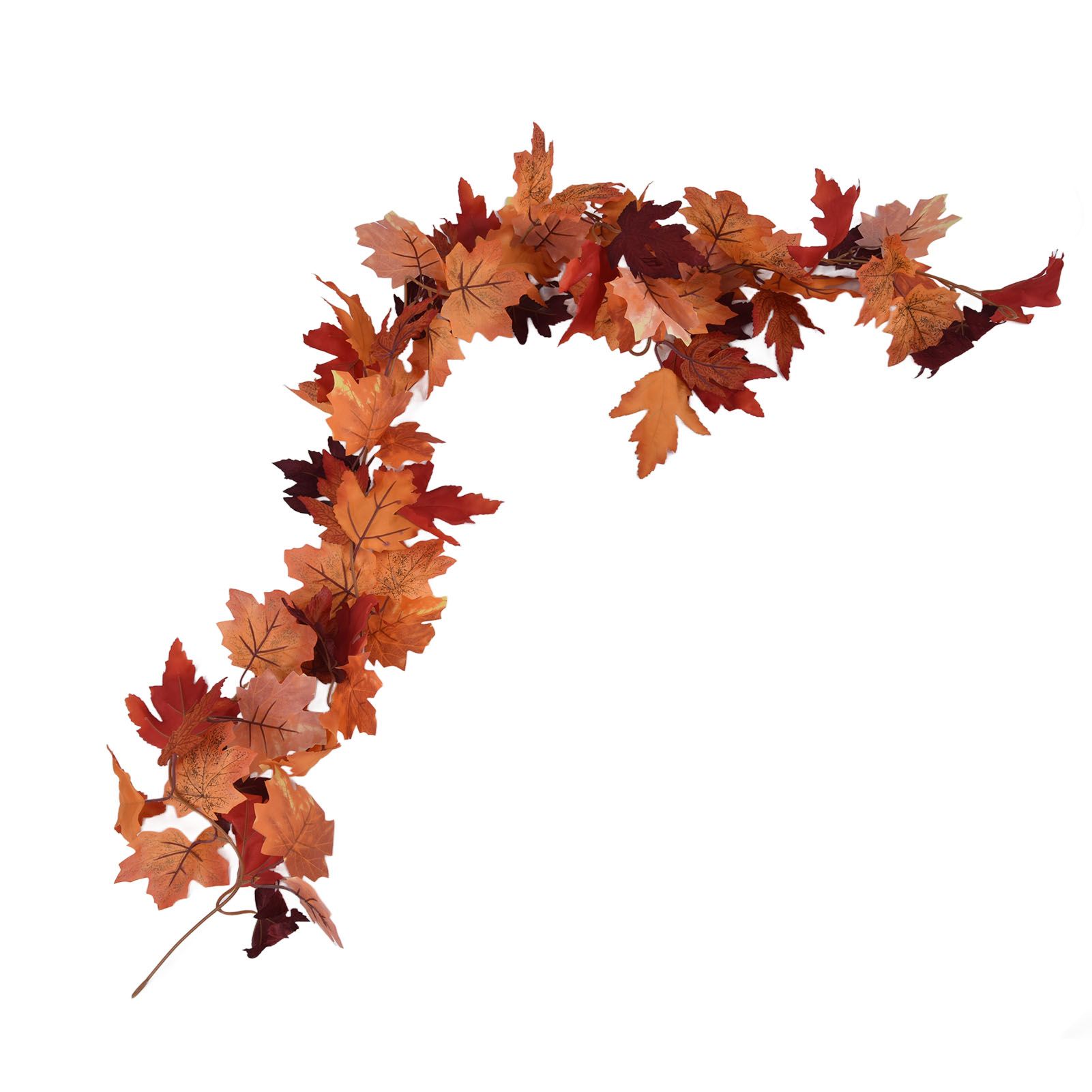 Decorative Artificial Maple Garland Fall Leaf Garland Decoration Thanksgiving Halloween Fake Maple VineDouble Maple Leaf Rattan Type C — image 6