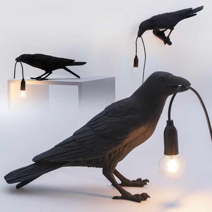 White Bird Sitting Shape Nordic Resin Bird Wall Lamp - Creative Animal Bedside Decorative USB Night Light, Stylish Bird Perched Lamp for Bedroom and โ image 3