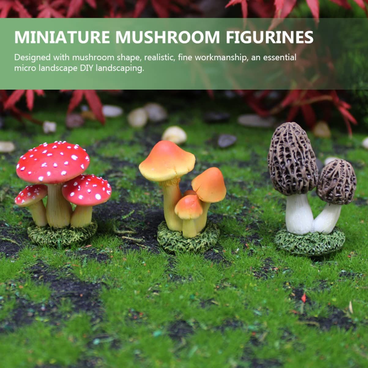 3pcs Ornaments Decor DIY Miniatures Lawn Garden Cute Micro Decoration Statues Figurines Mushrooms Cake Miniature Crafts Snail — image 4