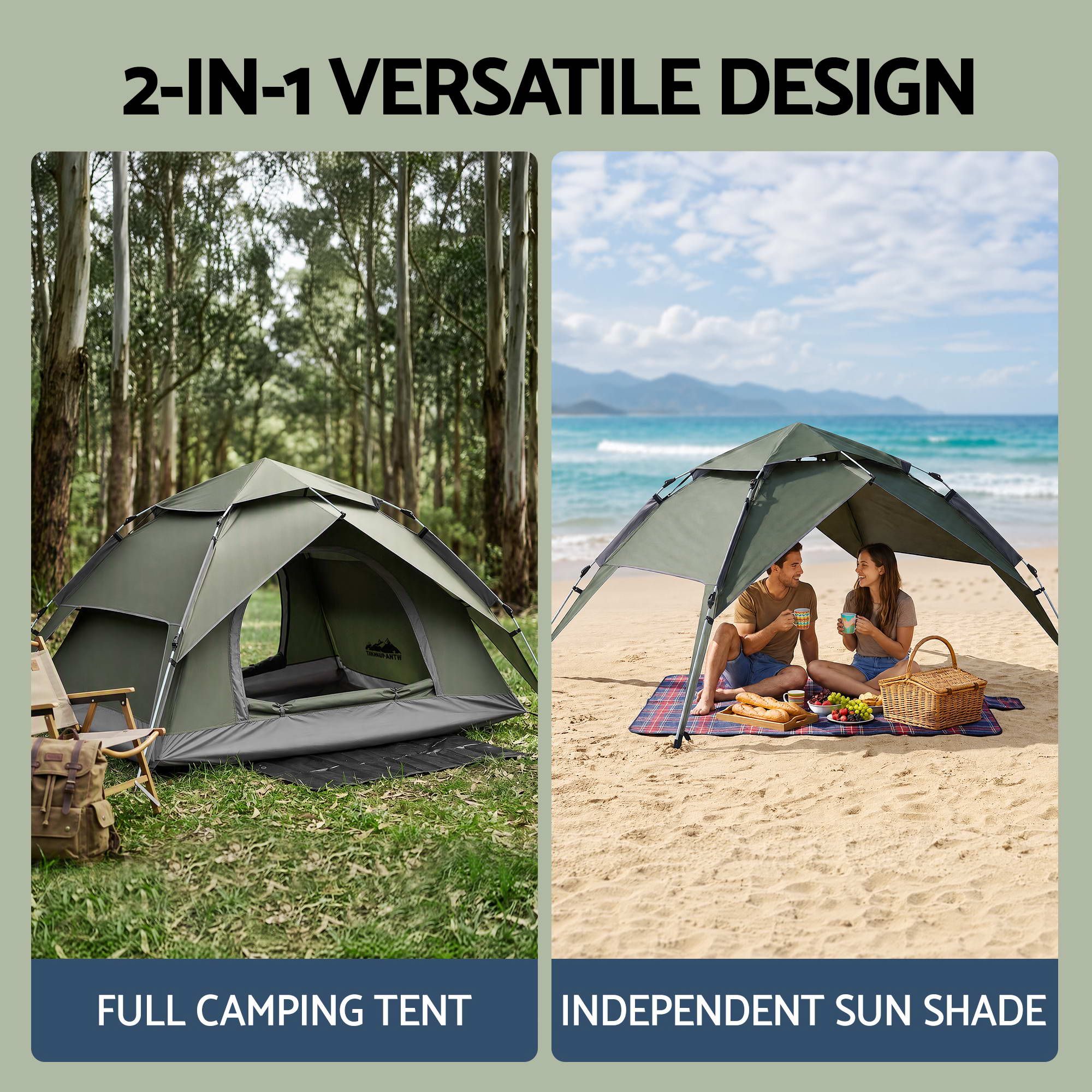 Weisshorn 2 Person Camping Tent Automatic Pop Up Water Repellent Shade Outdoor โ image 4