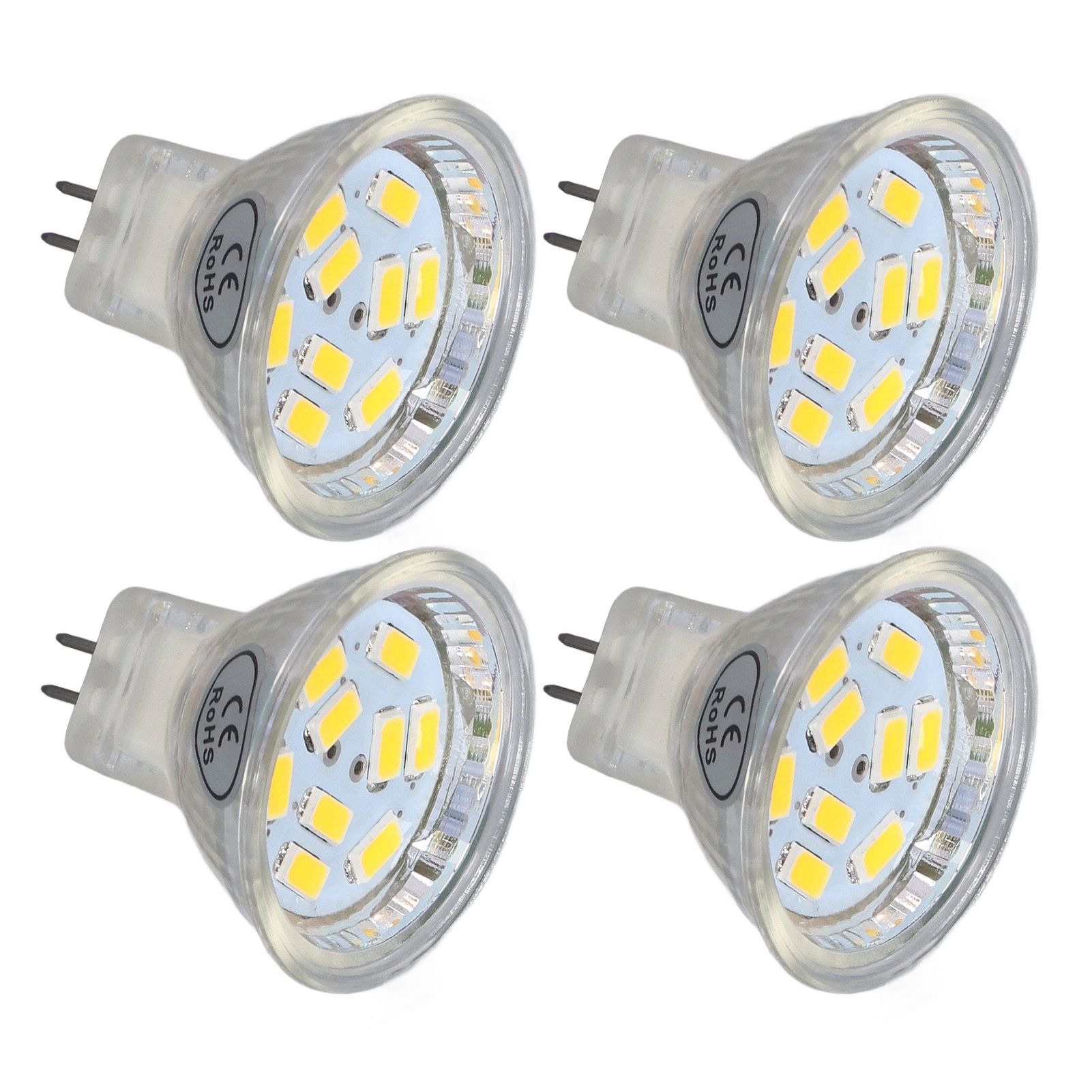 4Pcs MR11 LED Bulb 3W 300lm Bulb with 9 Beads Double Pin Base for Spotlight Landscape LampWarm White Light — image 6