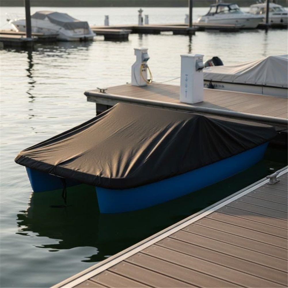 Pedal Boat Cover,Heavy Duty Waterproof & Anti-UV Paddle Boat Cover,210D Coated Oxford Fabric with Elastic Hem (286x122cm Black,Only cover) โ image 3