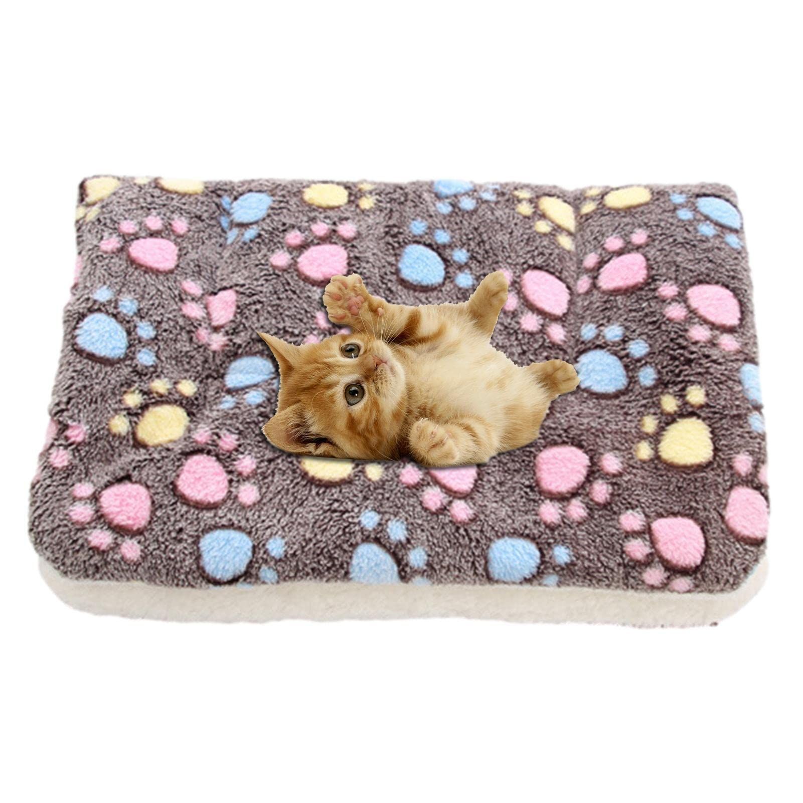 Cat Blanket, Ultra Soft Flannel, 12.59x9.84in, Suitable for Small Breeds long fibers are soft, durable and machine washable